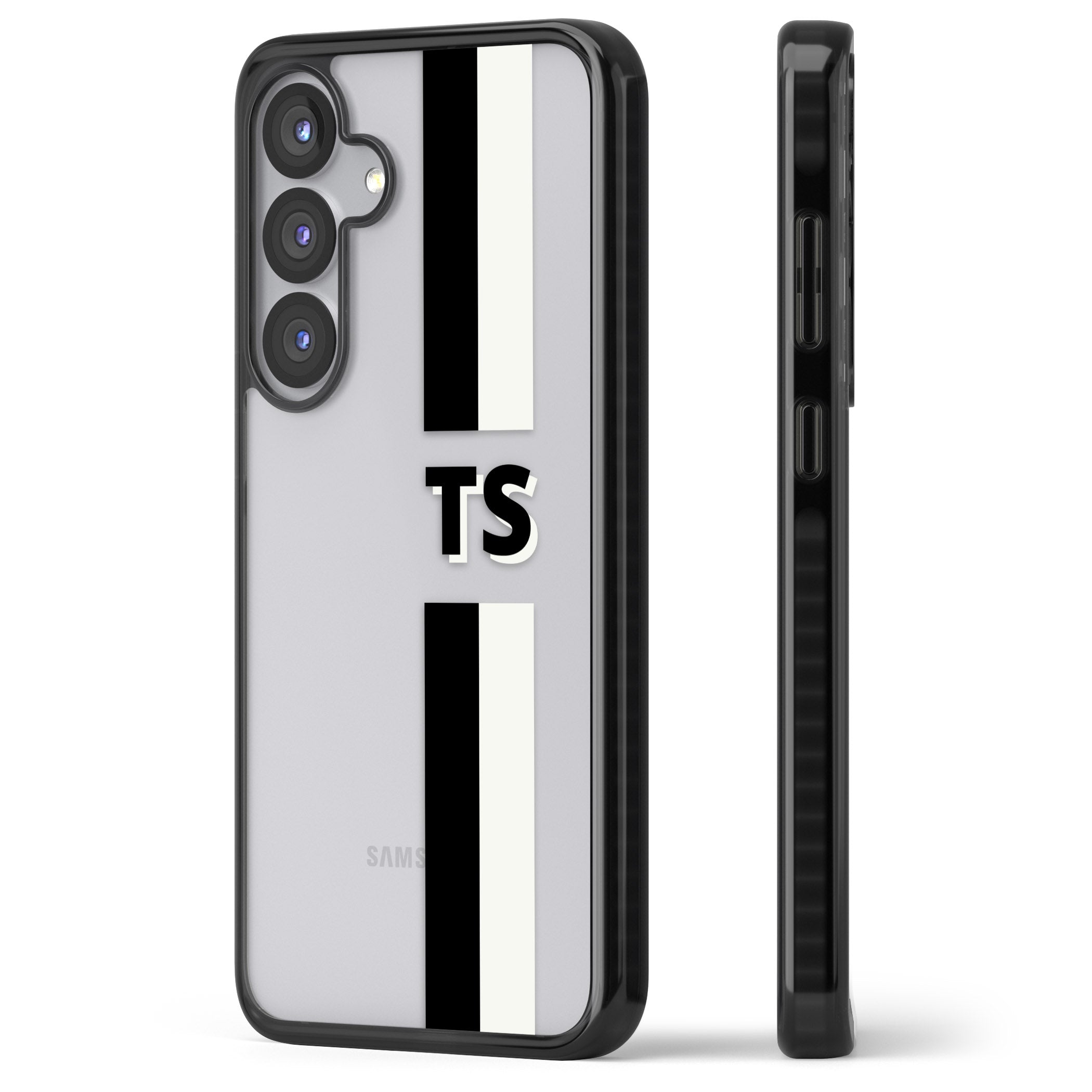 Personalised Black And White Stripe