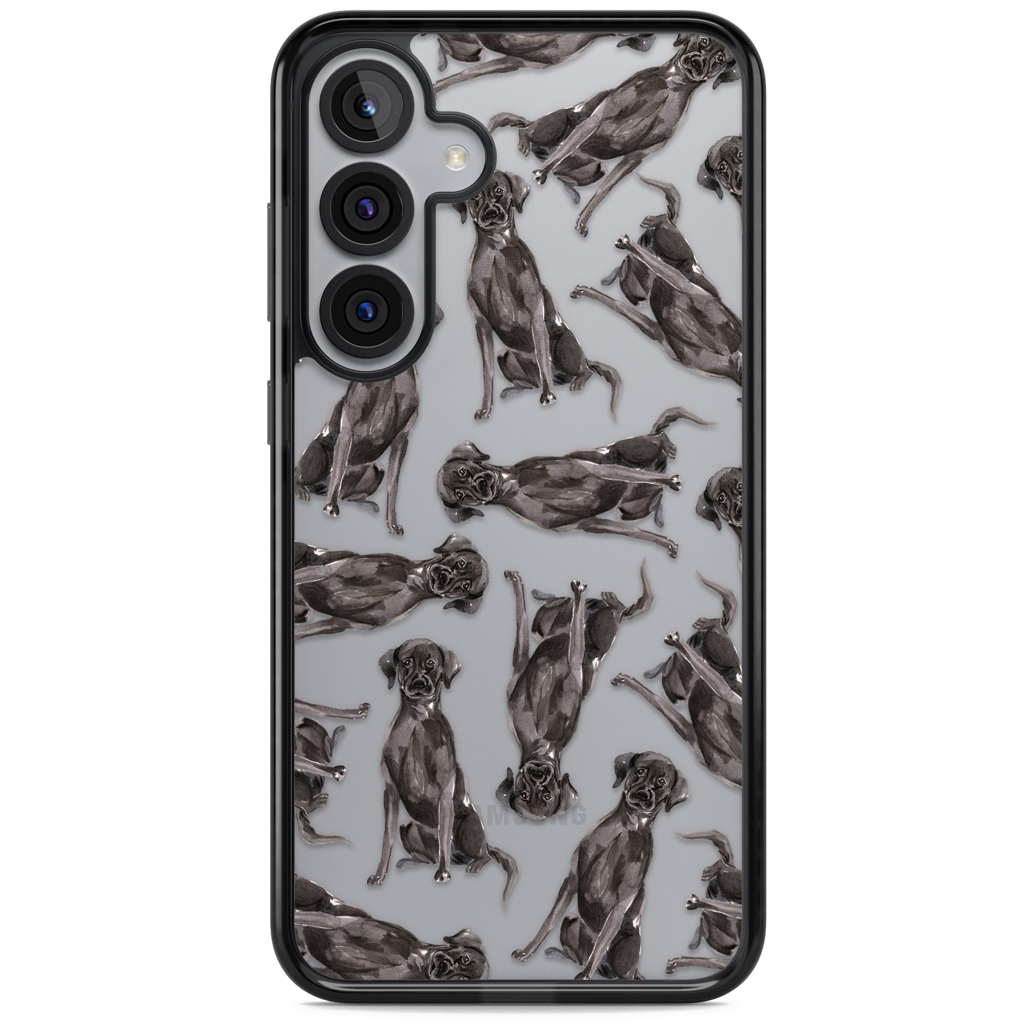 Black Labrador Watercolor Pattern