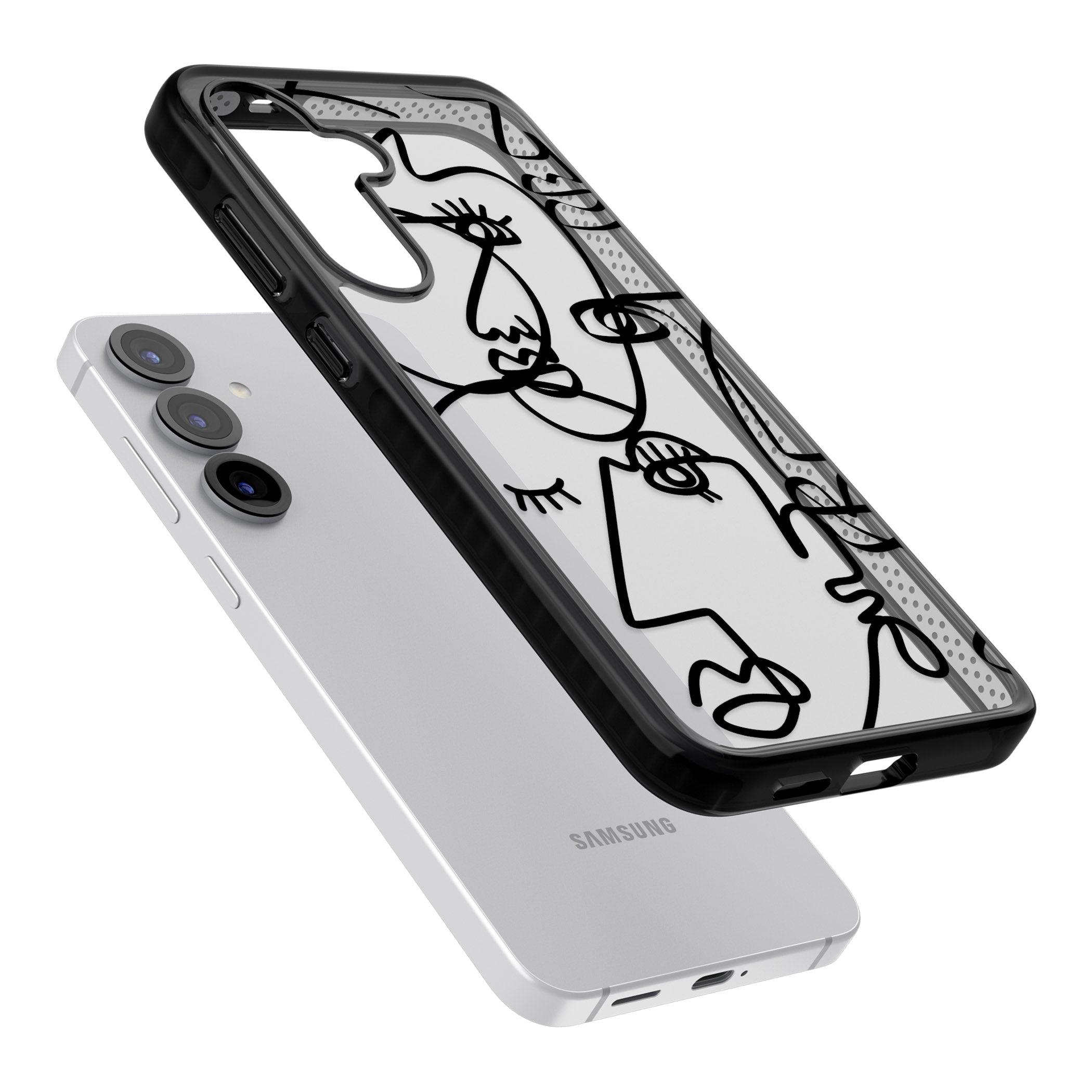 Abstract Line Art Black Clear