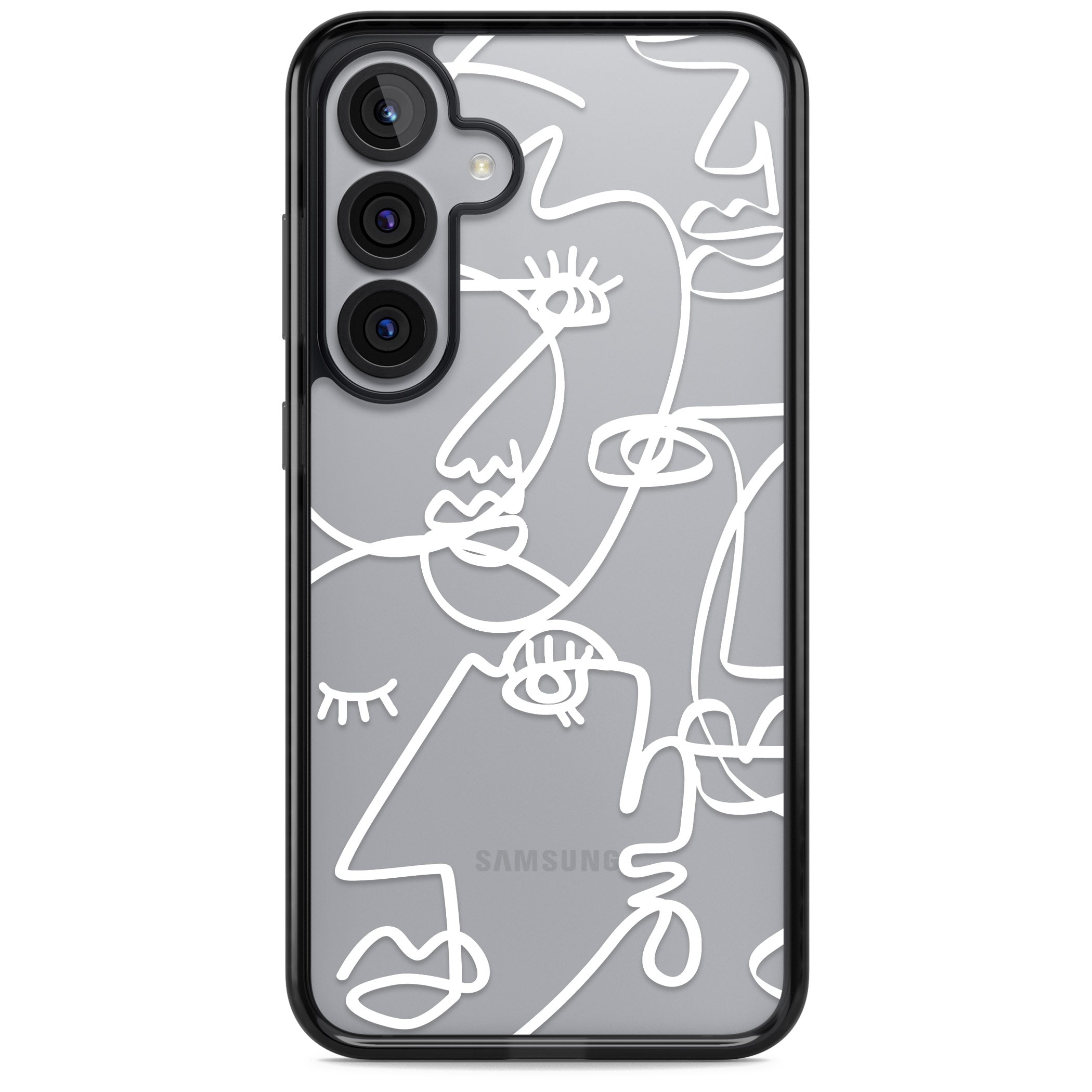 Abstract Line Art White Clear