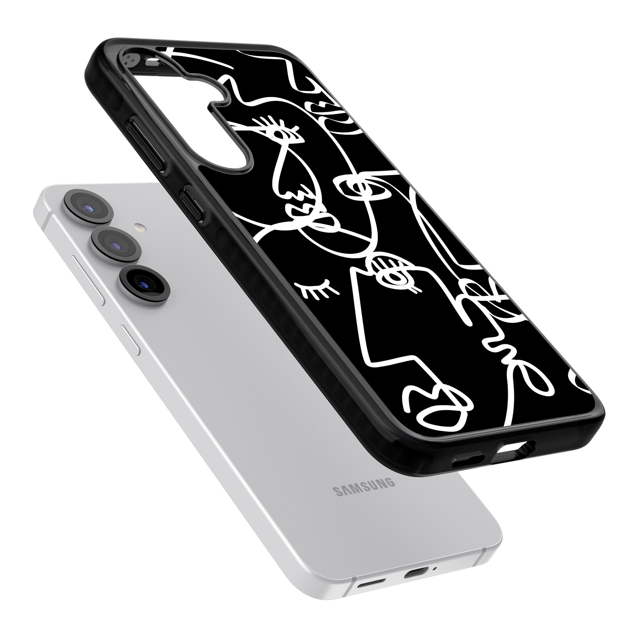 Abstract Line Art White Black