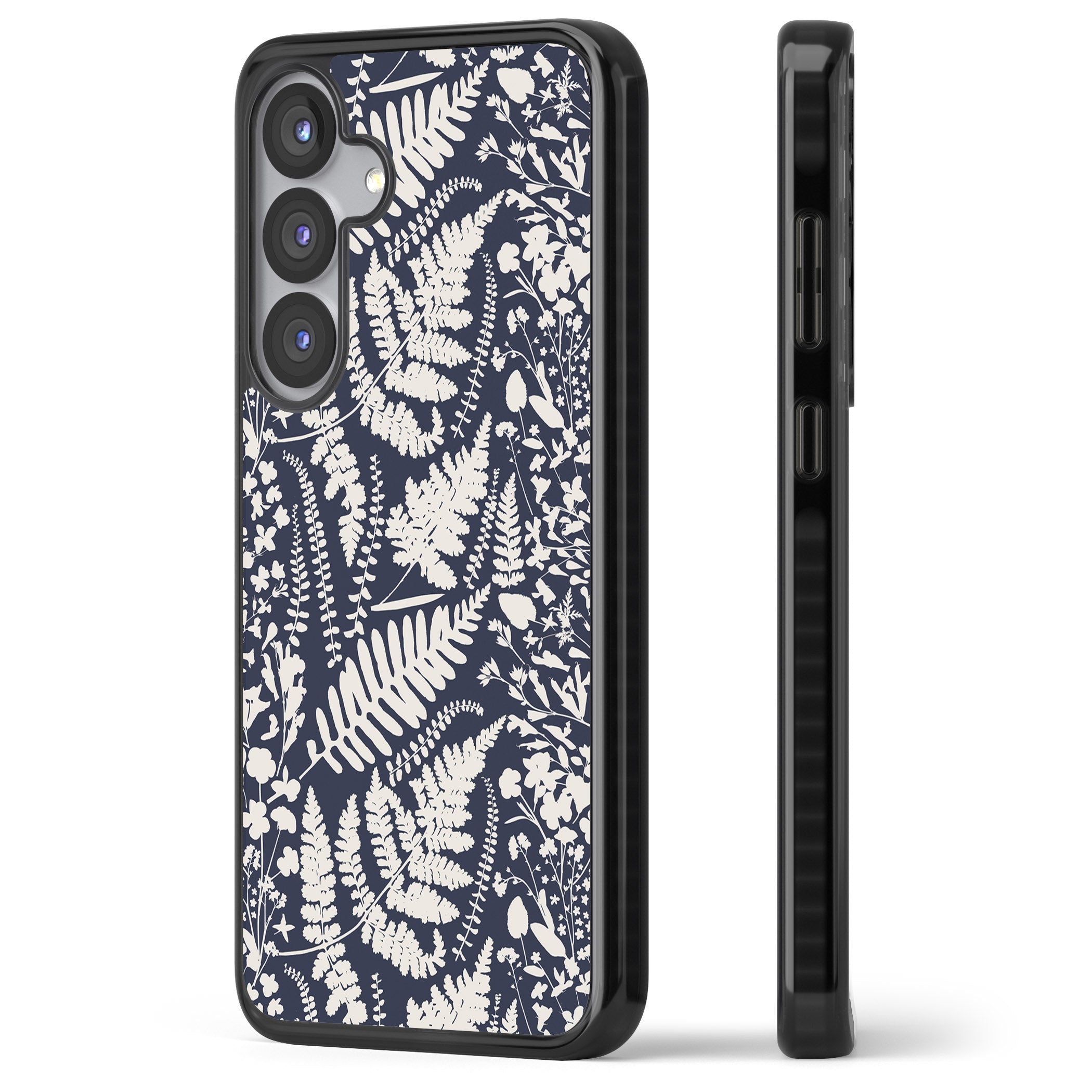 Wildflowers & Ferns On Navy