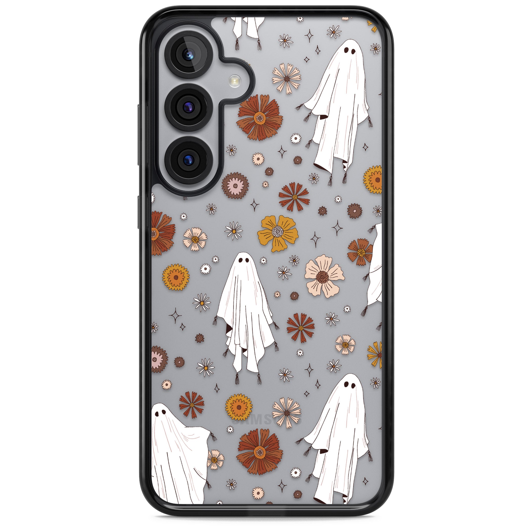 Halloween Ghosts And Flowers