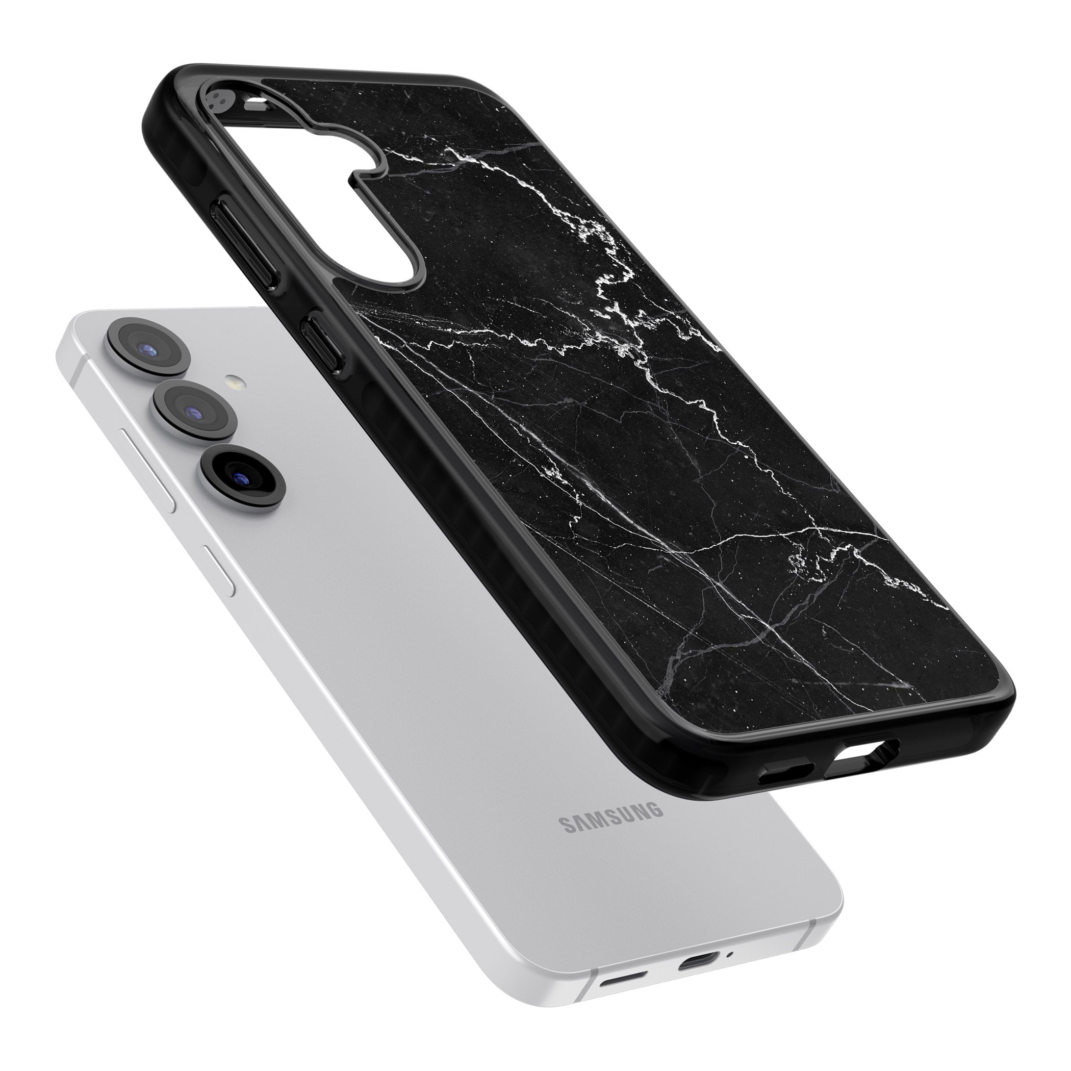 Bold Black Marble With White Texture