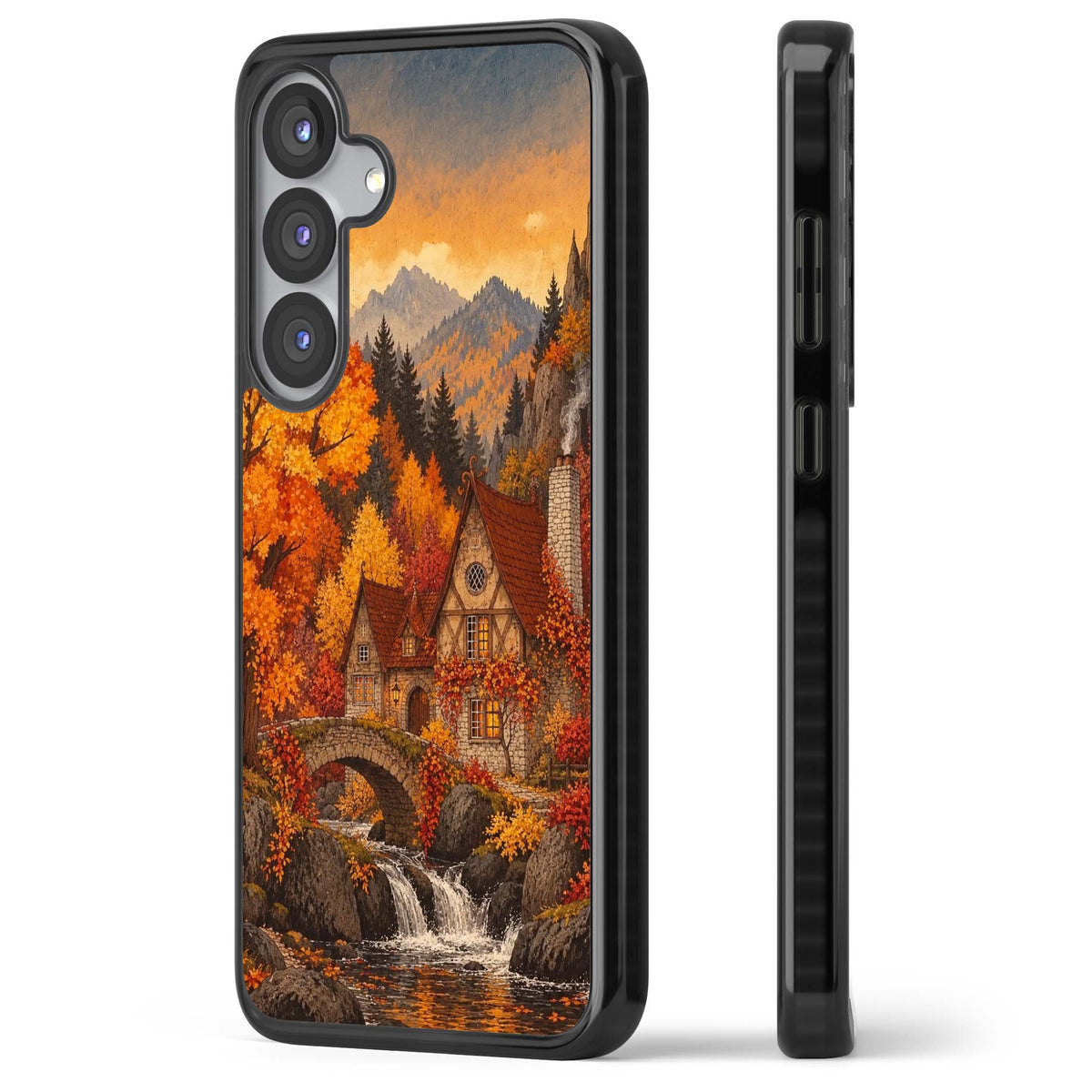 Auburn Cottage iPhone case | Black Impact case for Samsung Galaxy S25, Samsung Galaxy S25 Plus