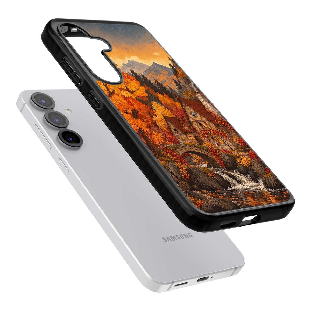 Auburn Cottage iPhone case | Black Impact case for Samsung Galaxy S25, Samsung Galaxy S25 Plus