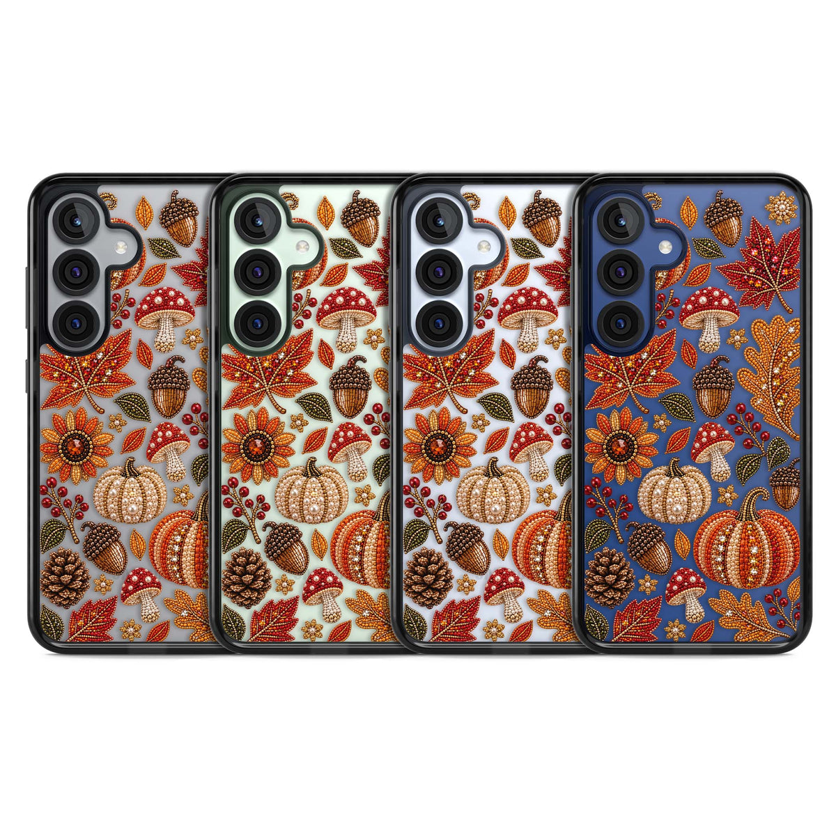 Beaded Autumn iPhone case | Black Impact case for Samsung Galaxy S25, Samsung Galaxy S25 Plus