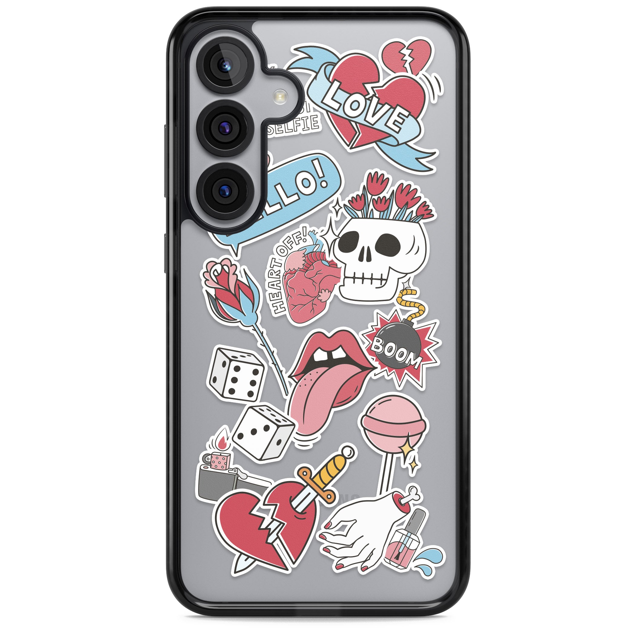 Skull & Flowers Stickers