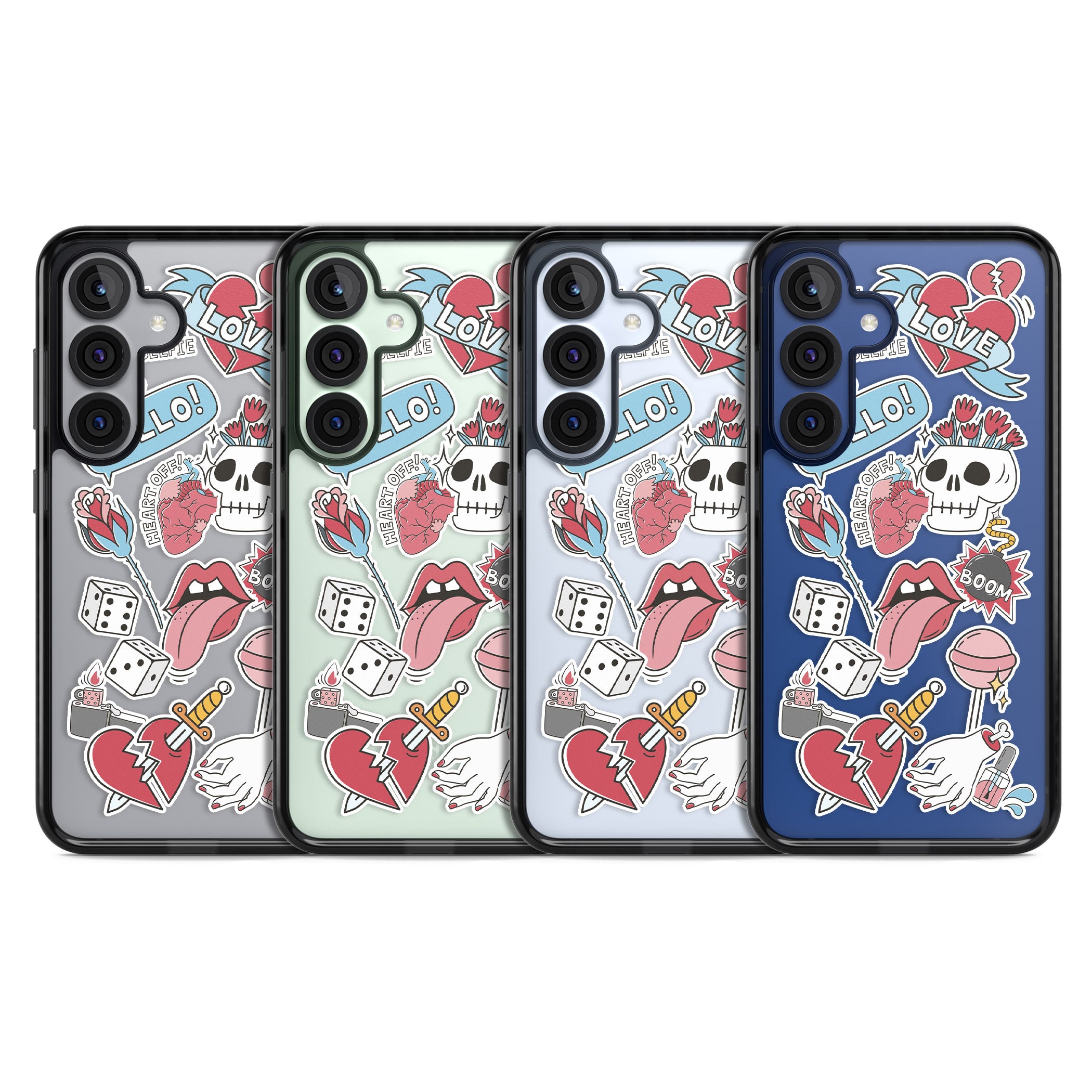 Skull & Flowers Stickers