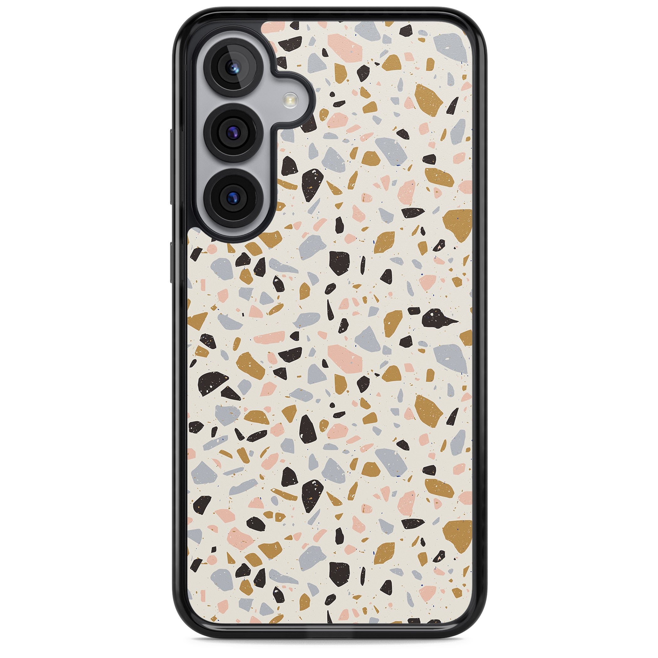 Pale Pink, Blue, & Mocha Terrazzo Pattern