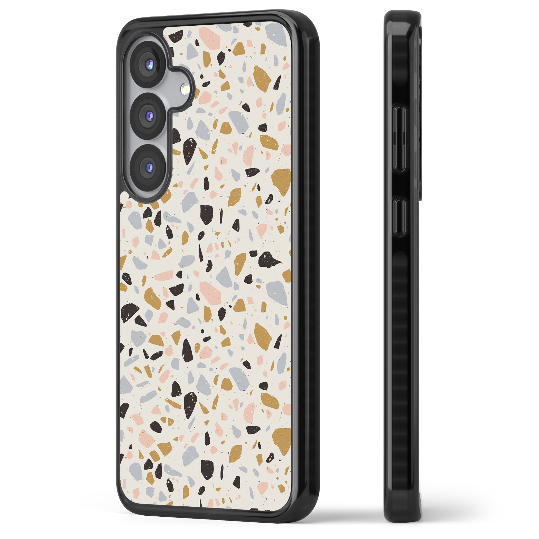 Pale Pink, Blue, & Mocha Terrazzo Pattern