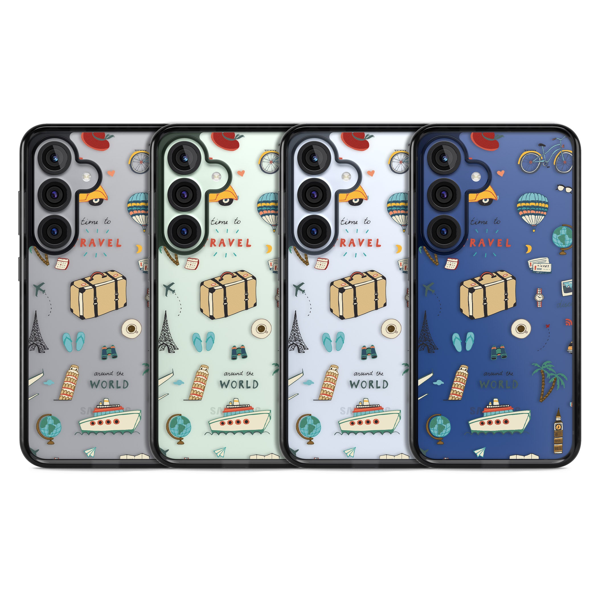 Cute Travel Pattern Transparent