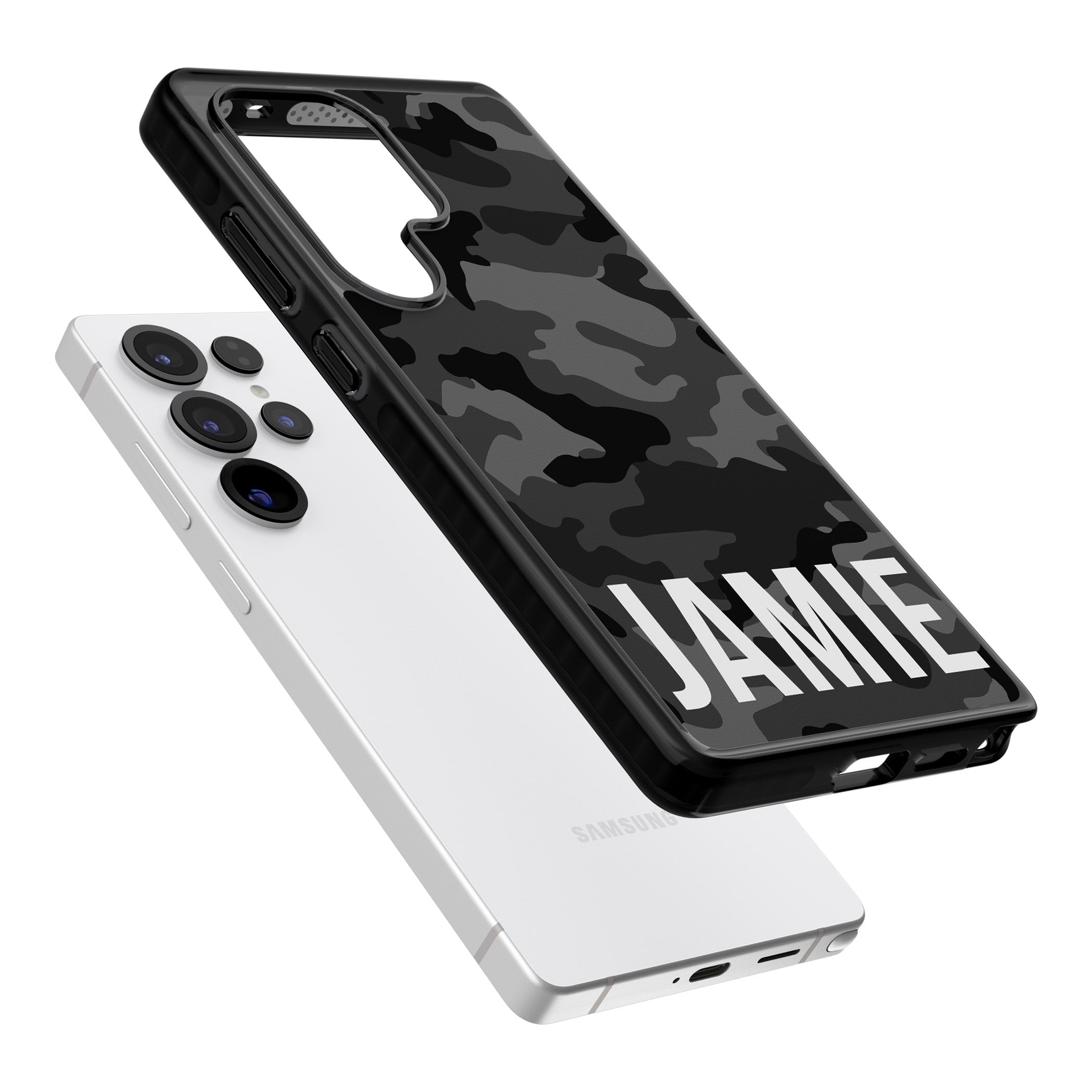 Personalised Black Camo Name Horizontal