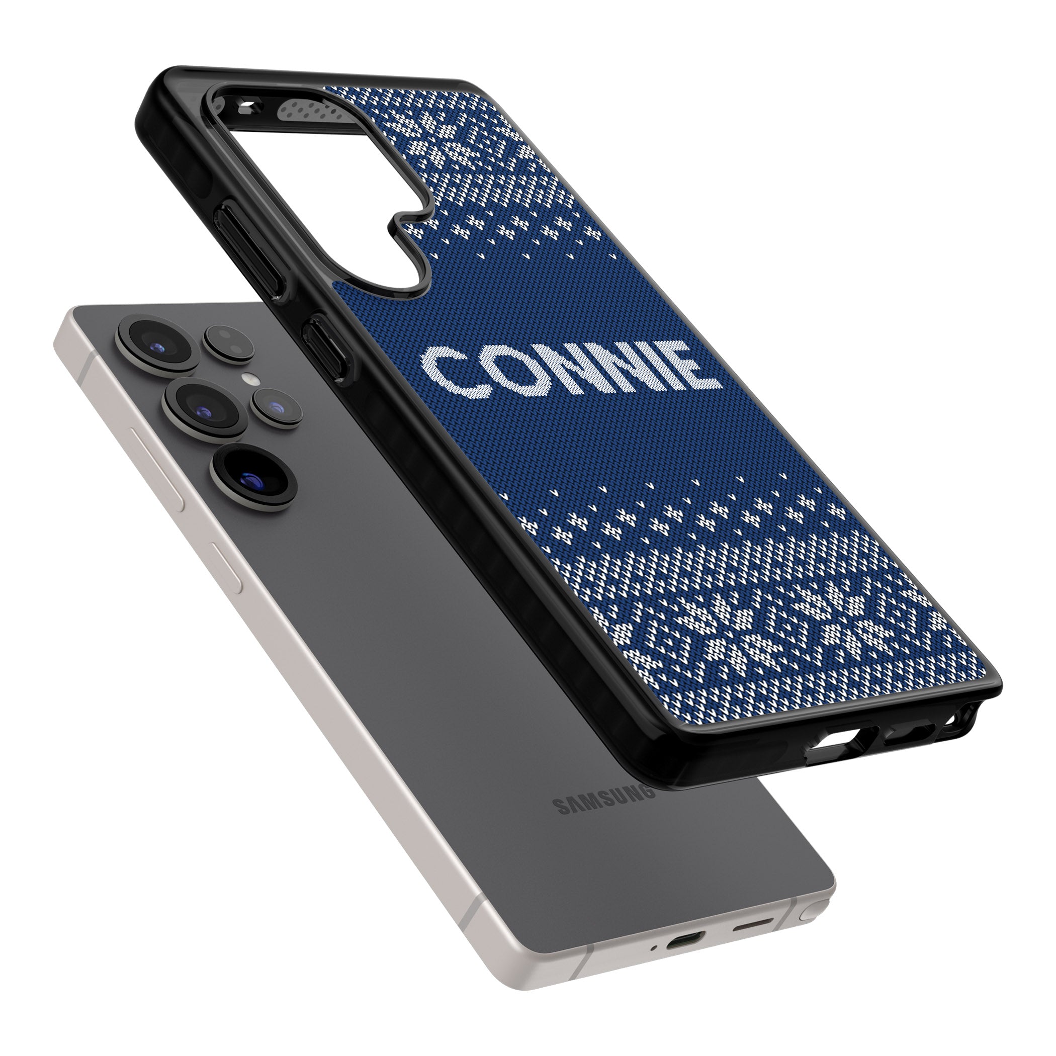 Personalised Blue Knitted Christmas