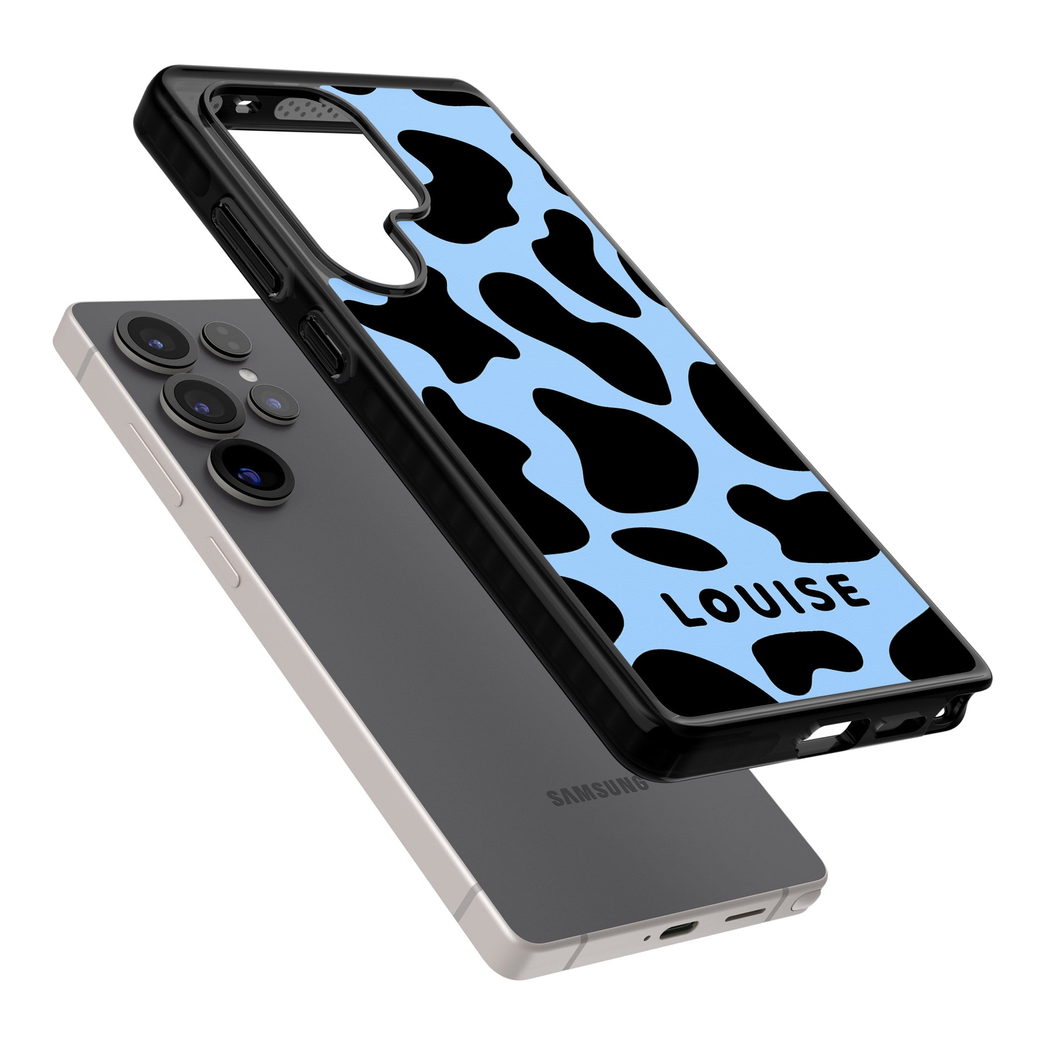 Personalised Blue And Black Cow Print