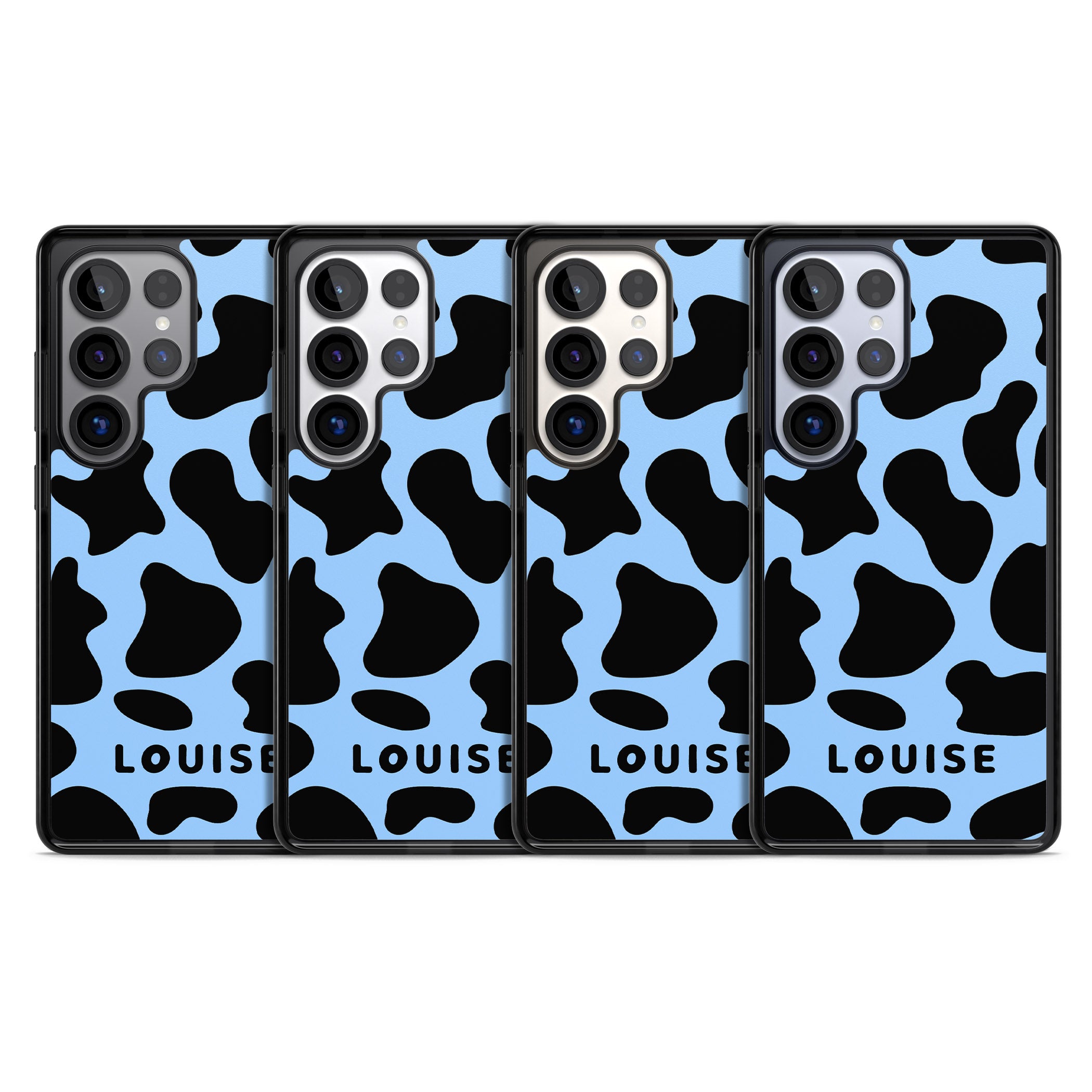 Personalised Blue And Black Cow Print