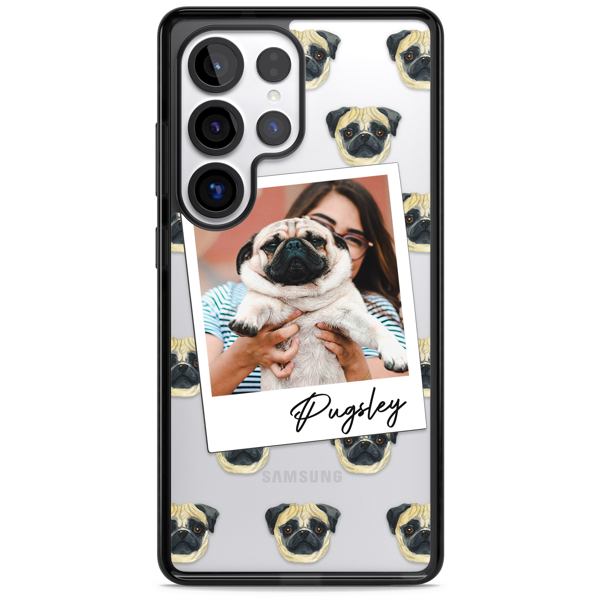 Personalised Pug Instant Camera Photo