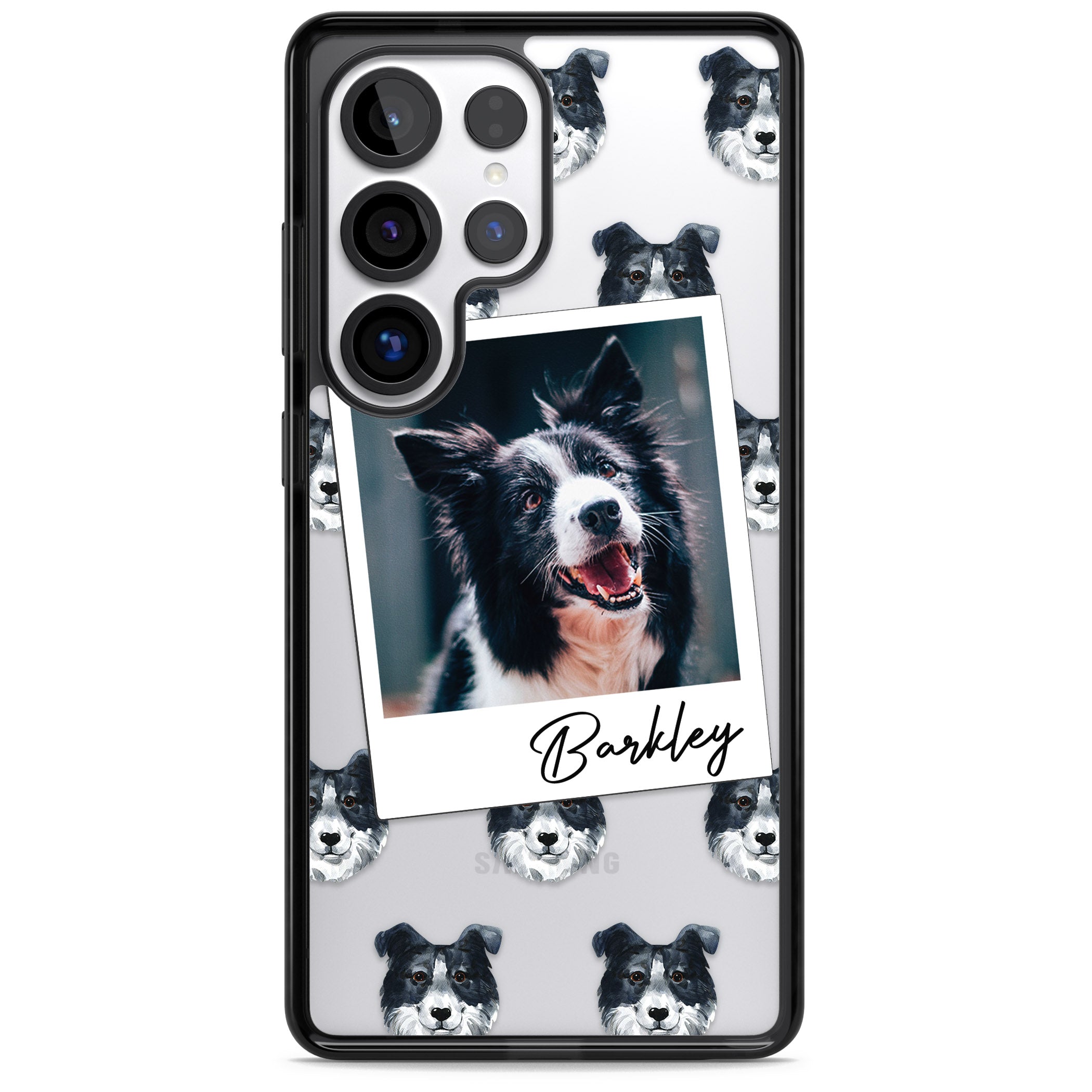 Personalised Border Collie Instant Camera Photo