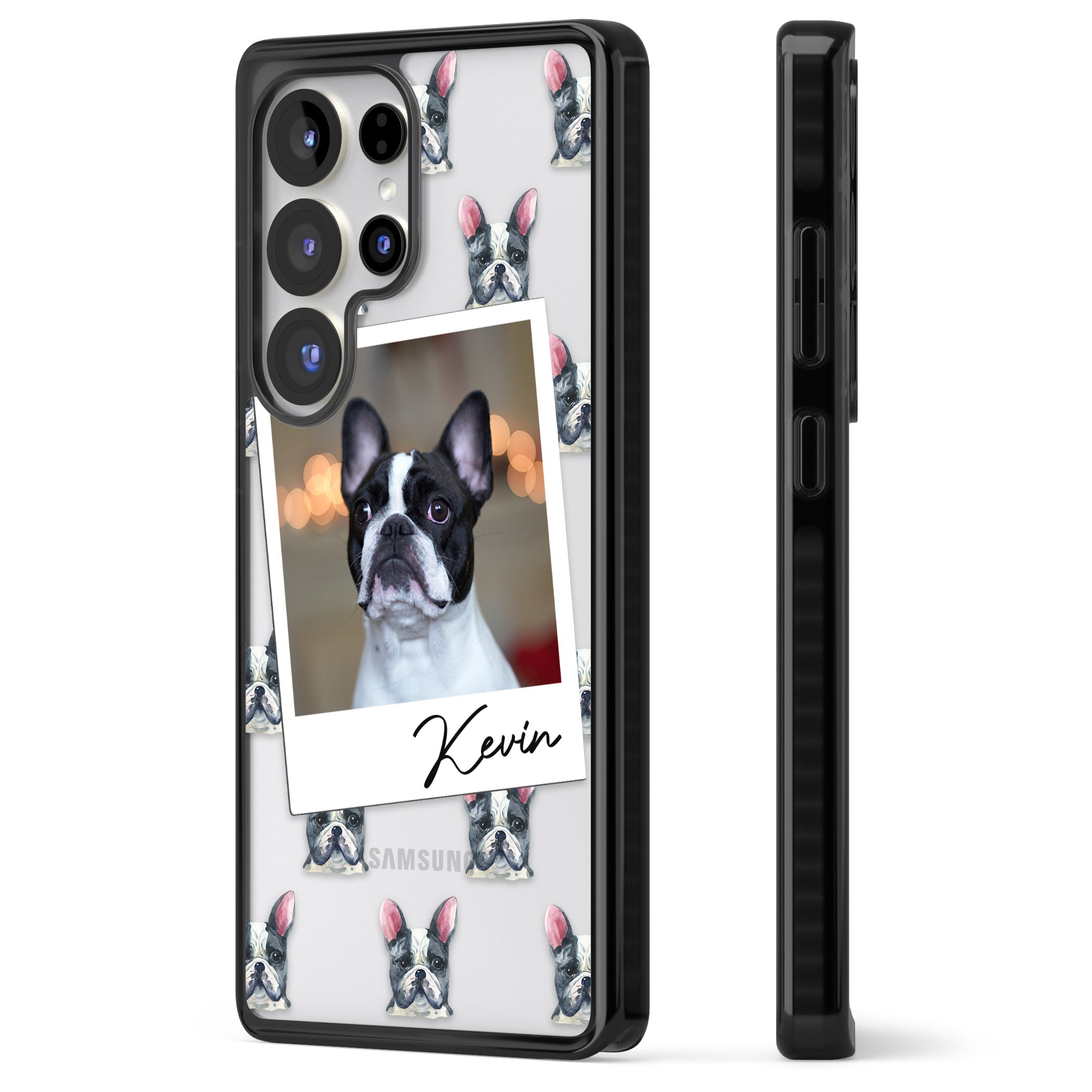 Personalised Black & White French Bulldog Instant Camera Photo