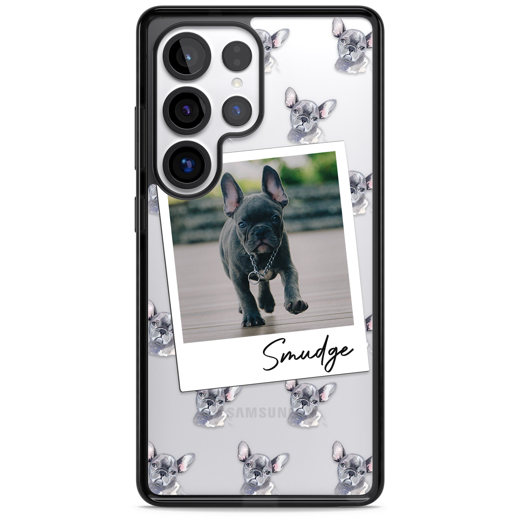 Personalised Grey French Bulldog Instant Camera Photo