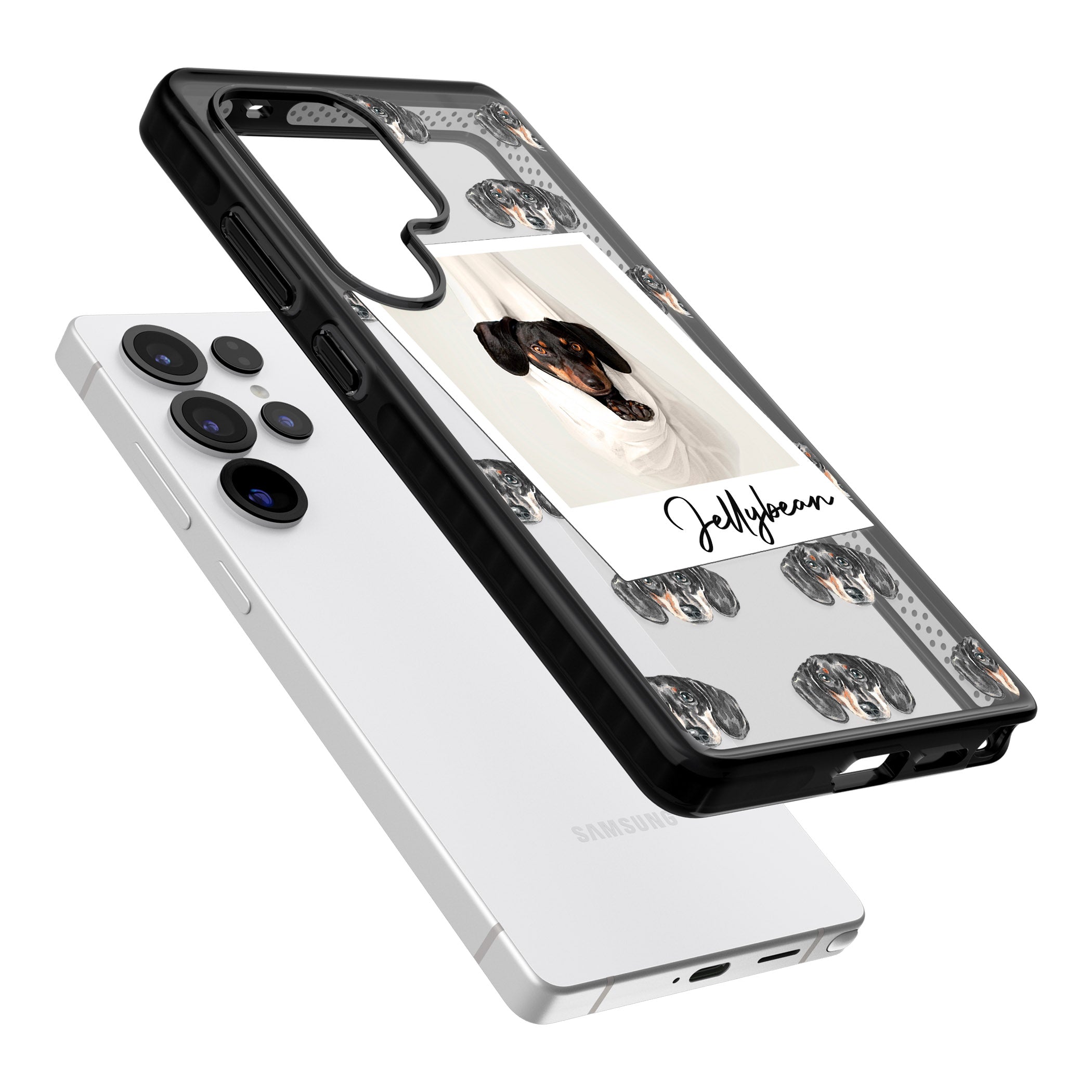 Personalised Black Dachshund Instant Camera Photo