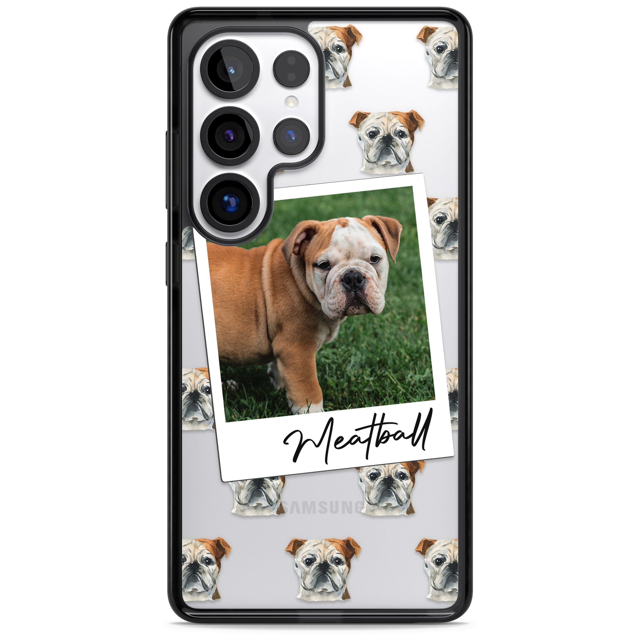 Personalised English Bulldog Instant Camera Photo