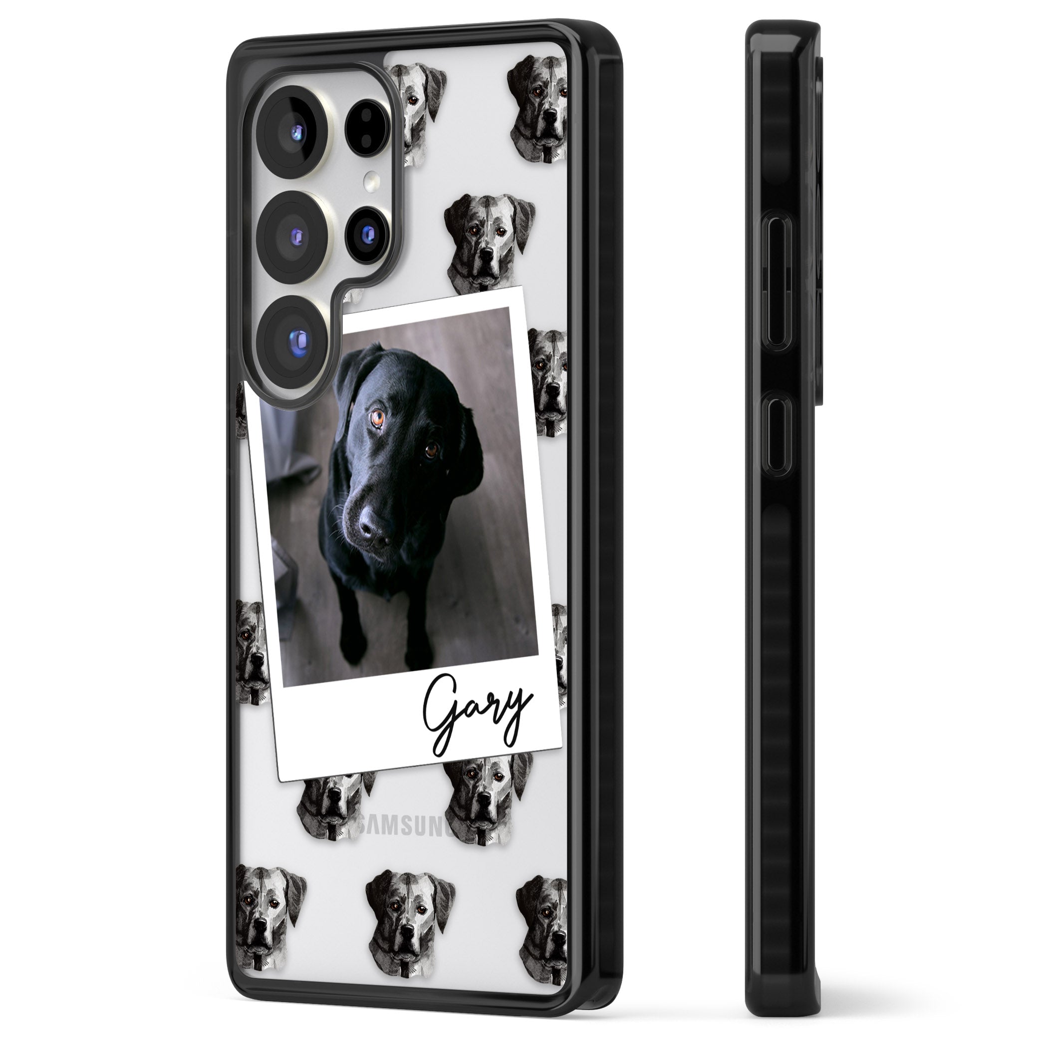 Personalised Black Labrador Instant Camera Photo