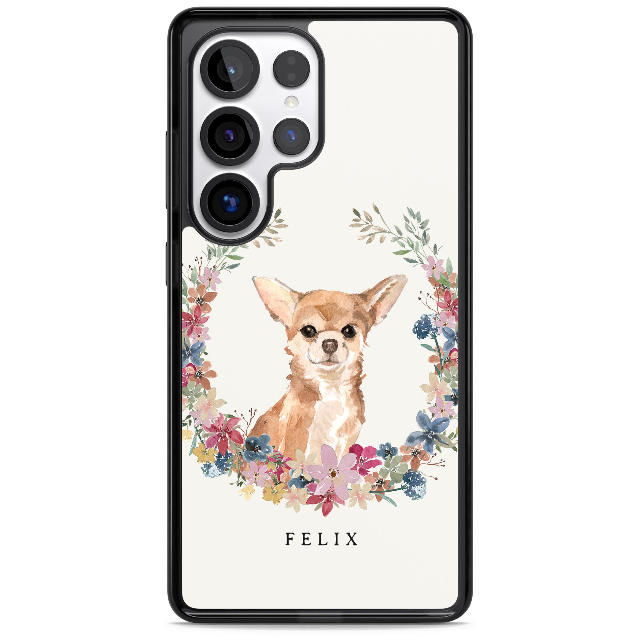 Personalised Chihuahua Floral Portrait