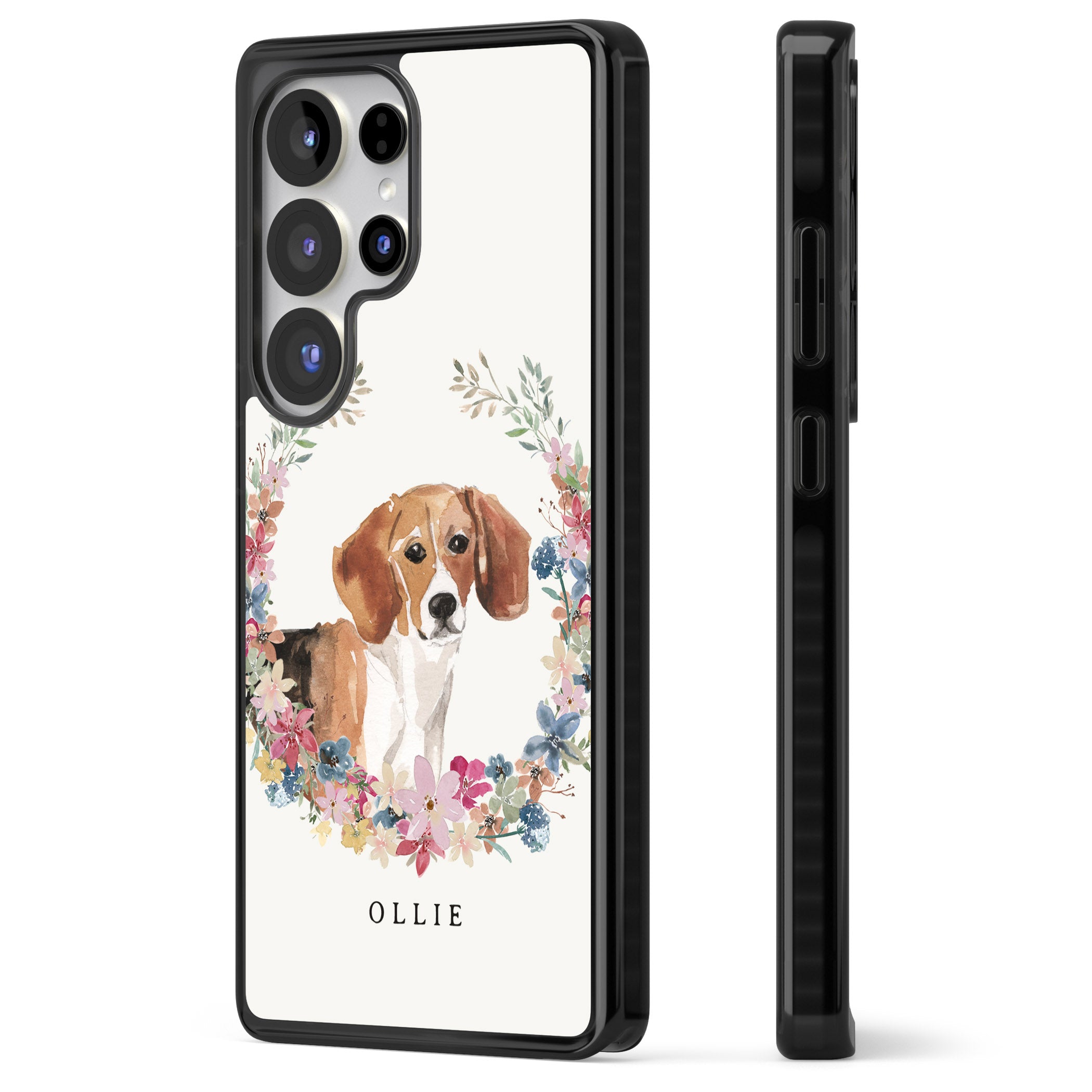 Personalised Beagle Floral Portrait