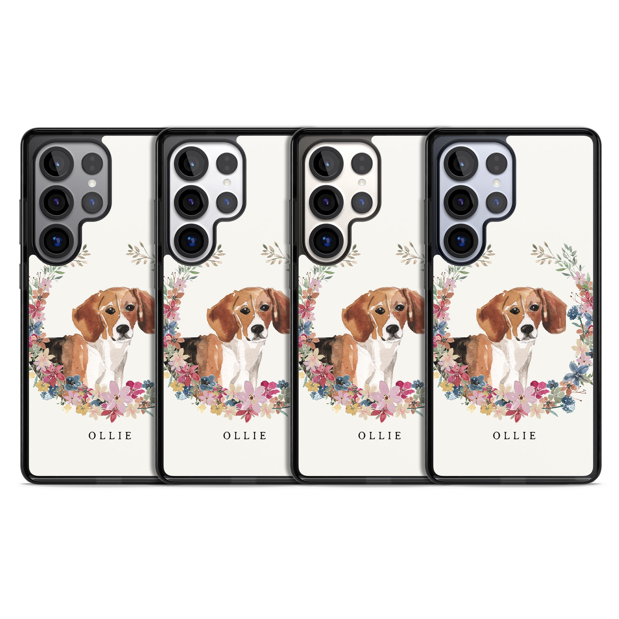 Personalised Beagle Floral Portrait
