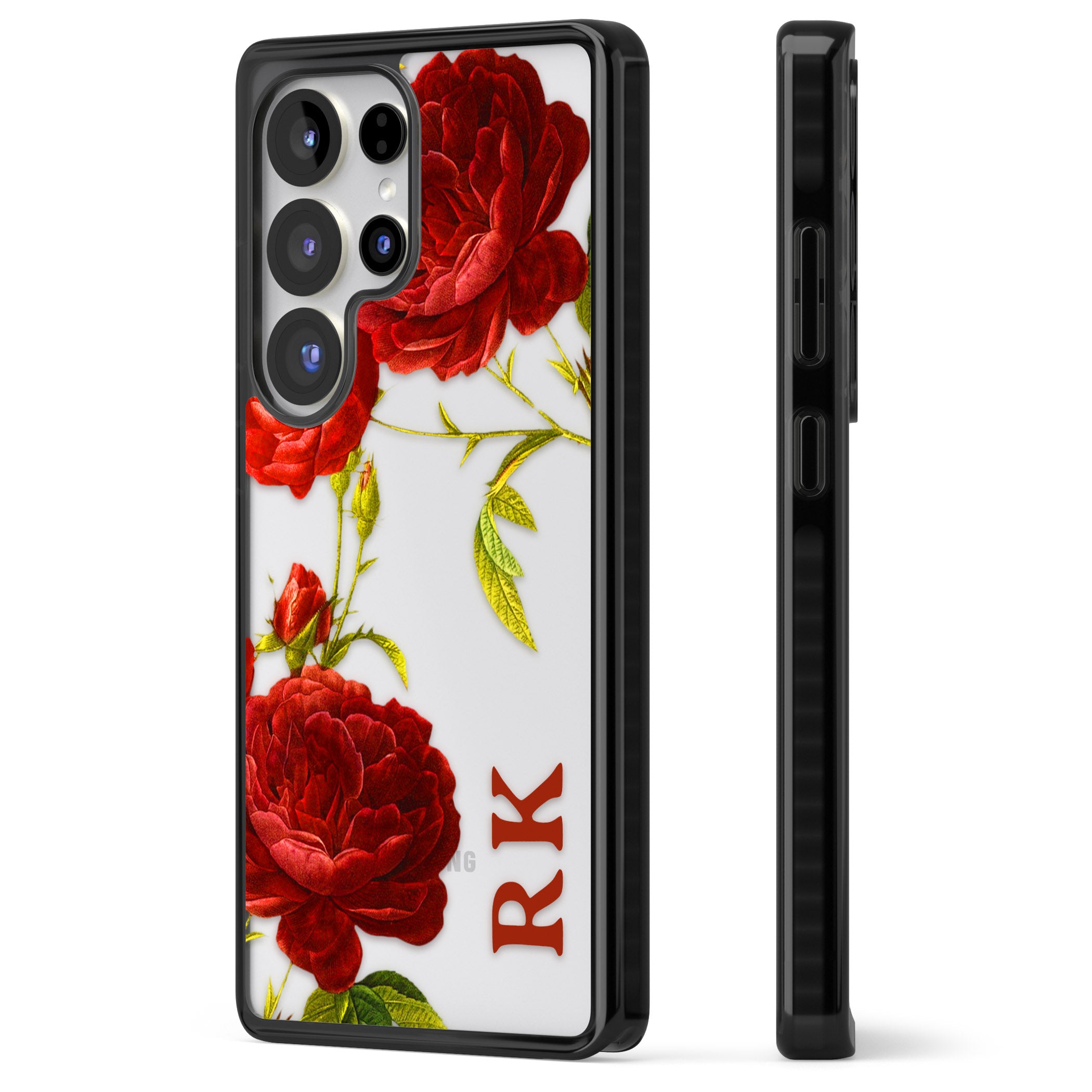 Personalised Vintage Floral Red Roses