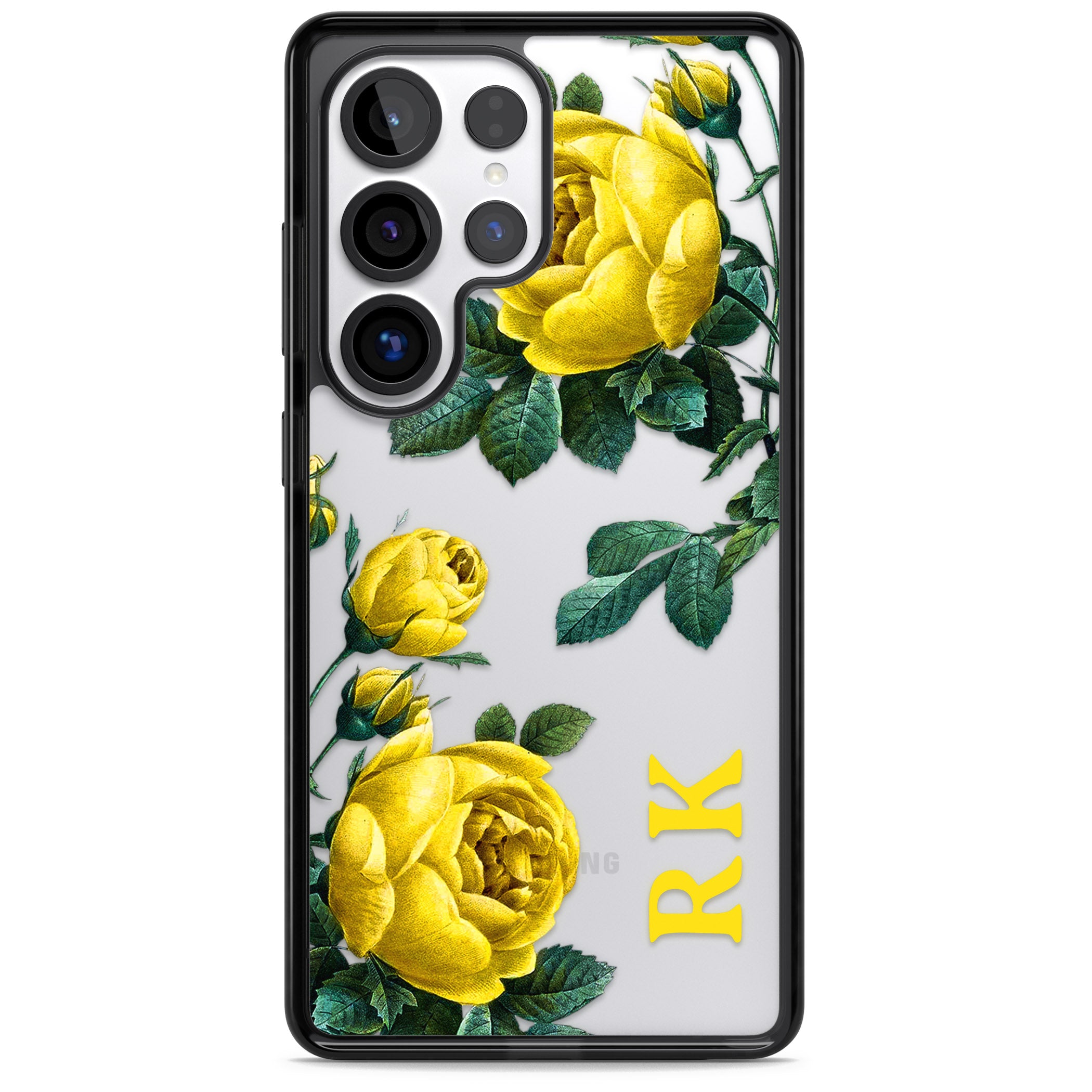 Personalised Vintage Floral Yellow Roses