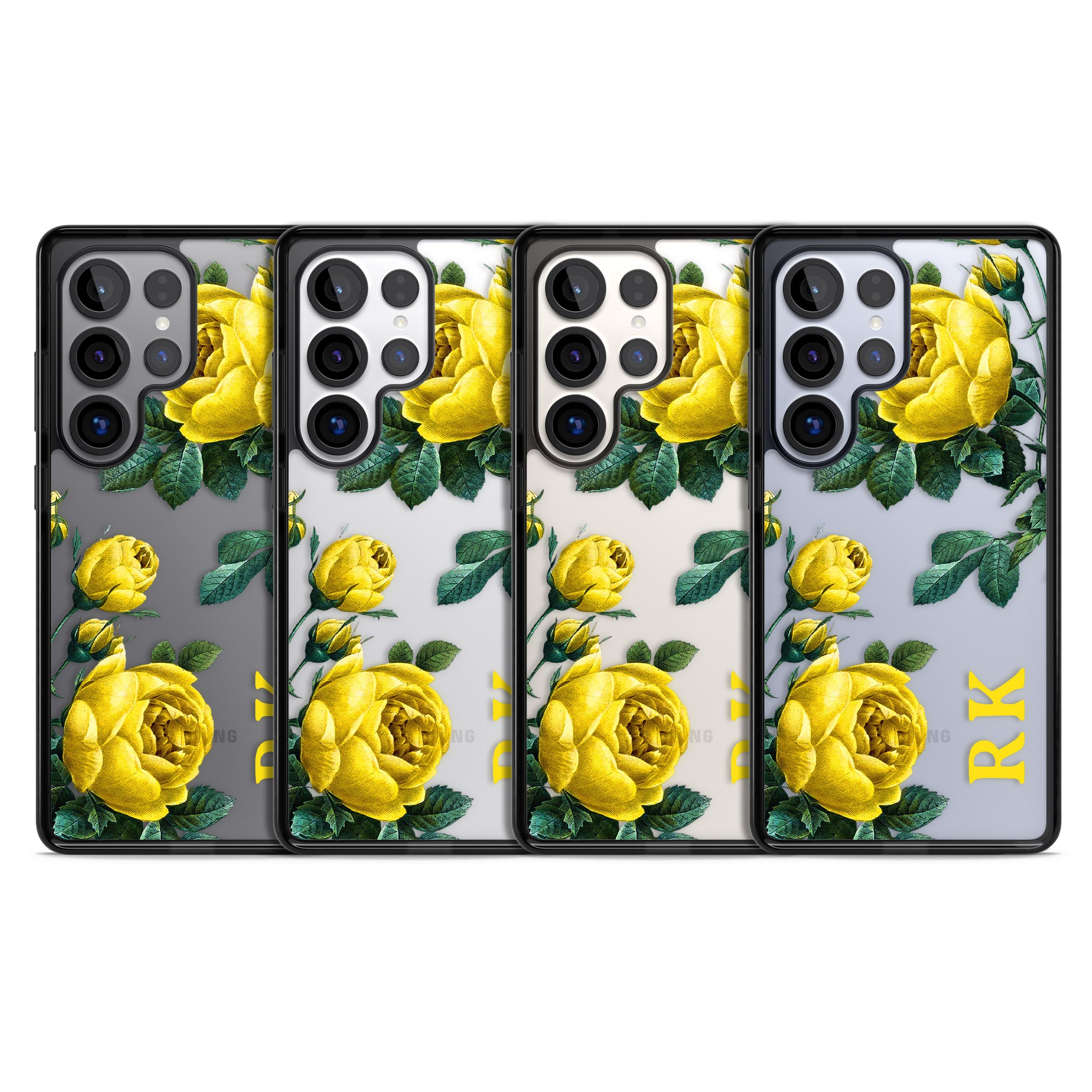 Personalised Vintage Floral Yellow Roses