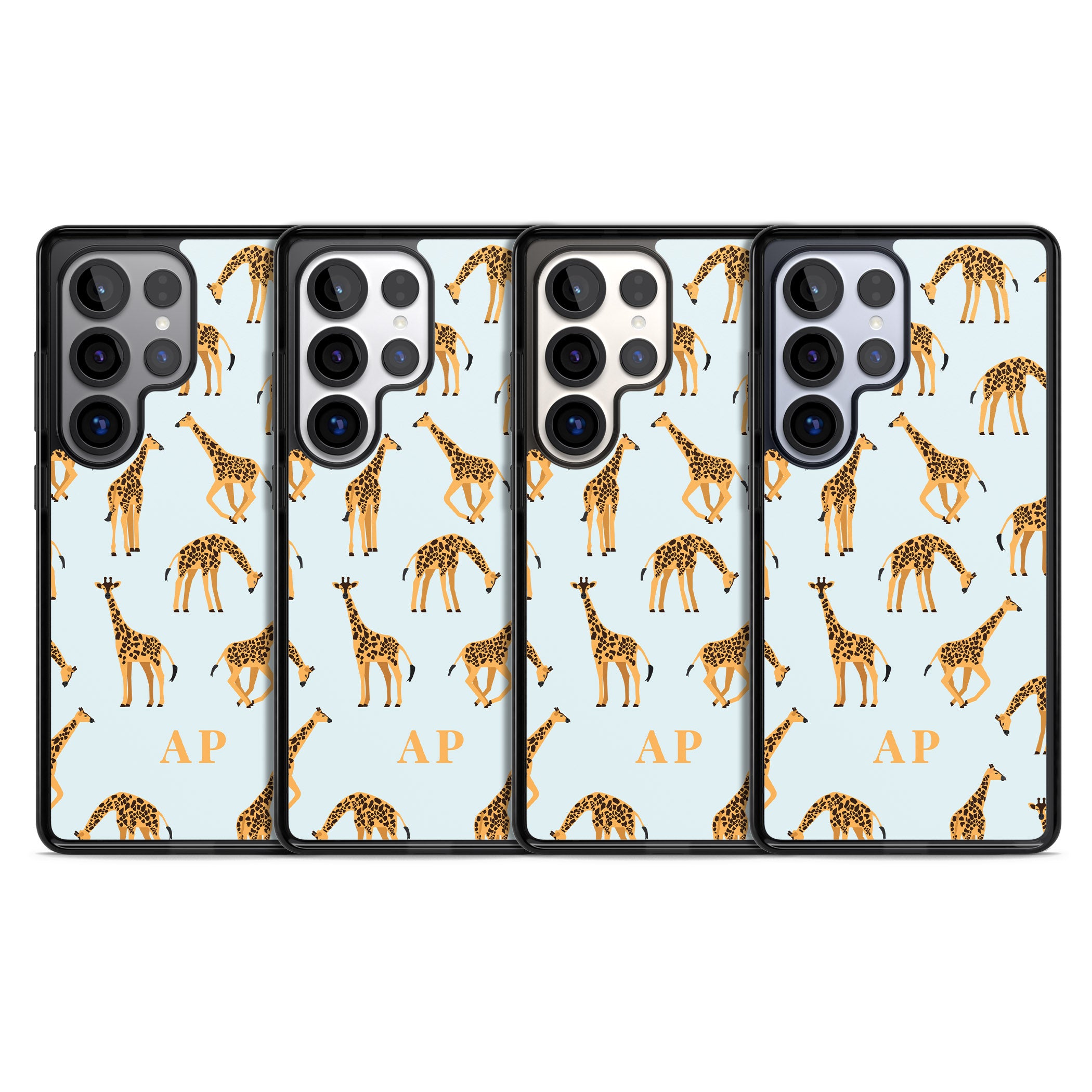 Personalised Safari Giraffe Pattern On Blue