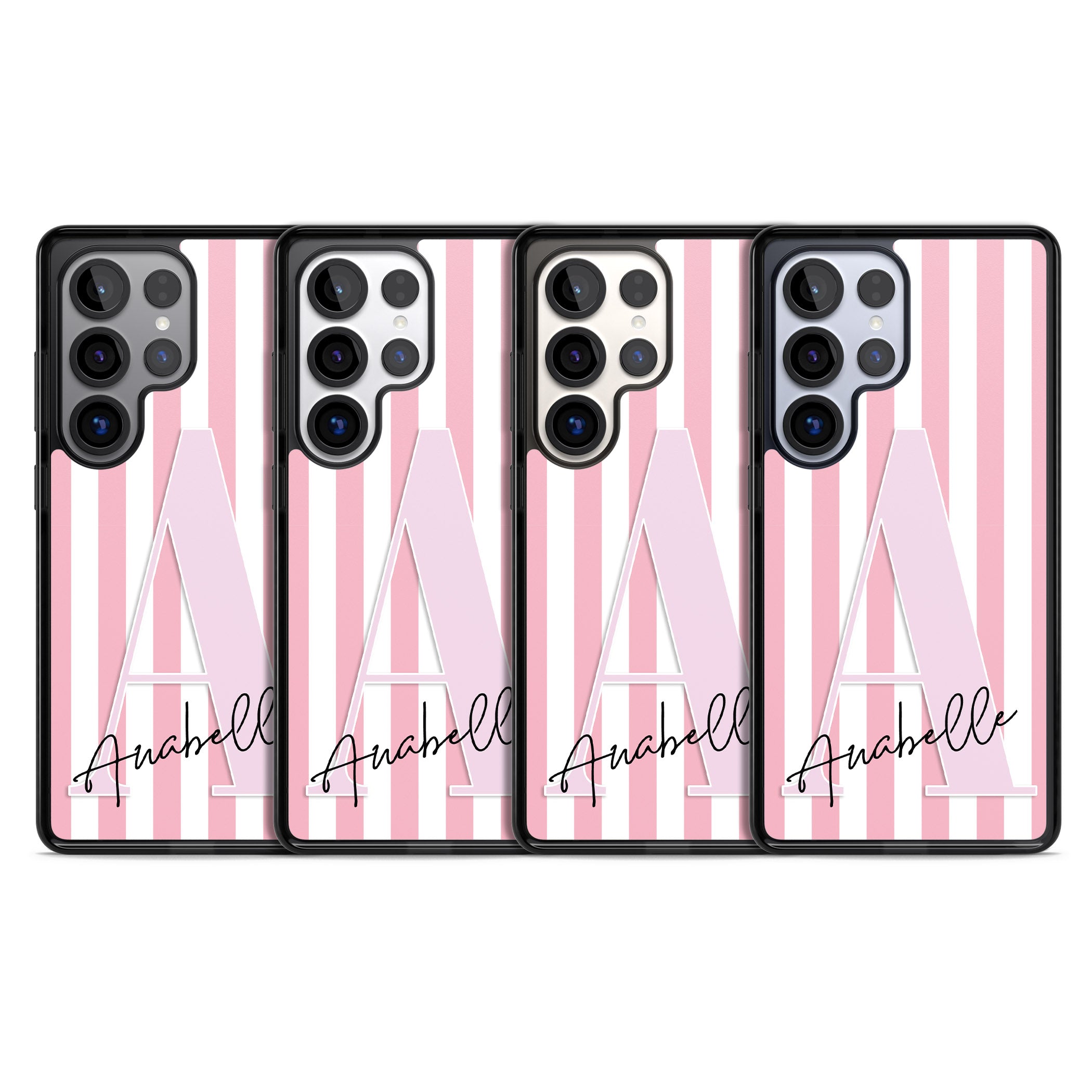 Personalised Pink Stripes & Monogram