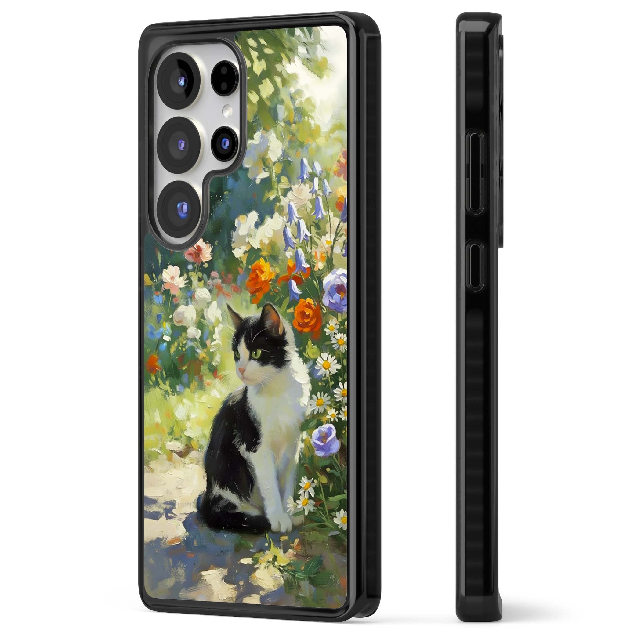 Cat In The Meadow for her iPhone case | Black Impact case for Samsung Galaxy S25 Ultra