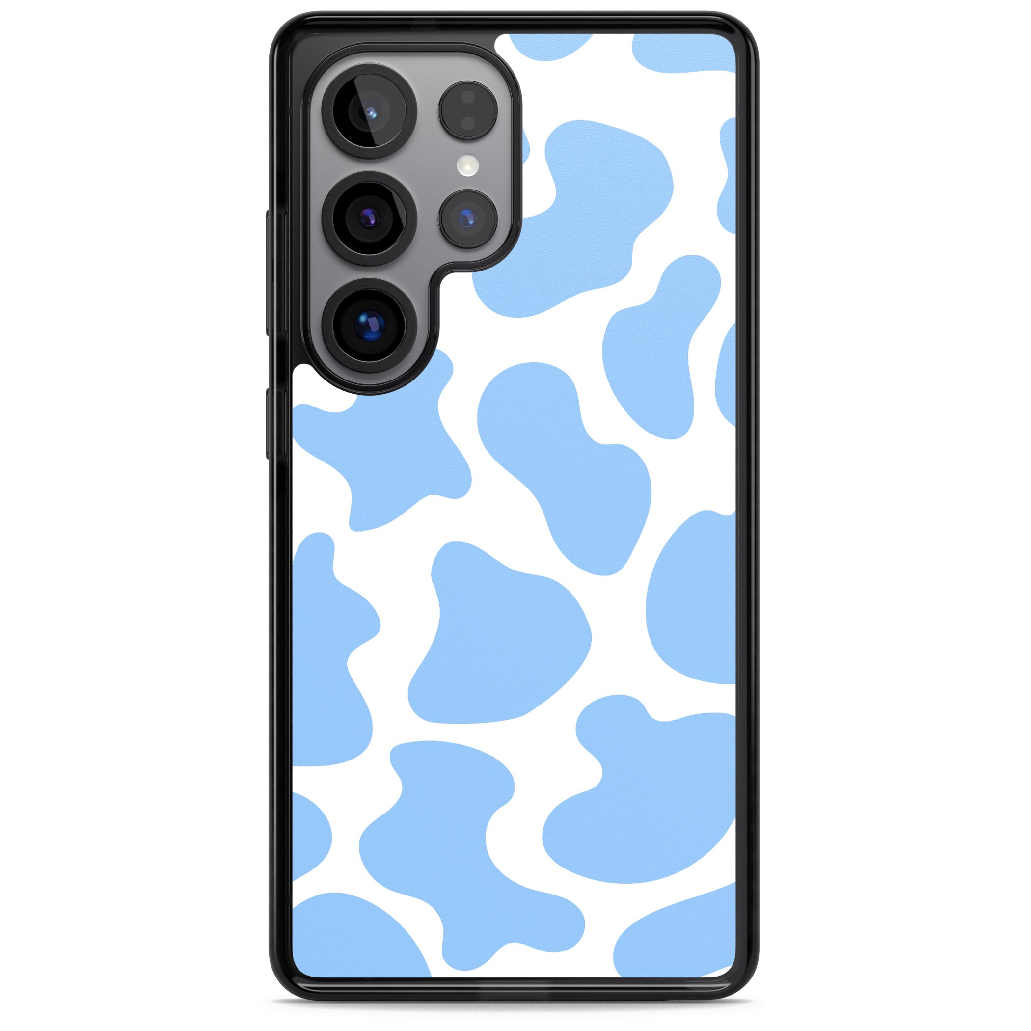 Blue And White Cow Print