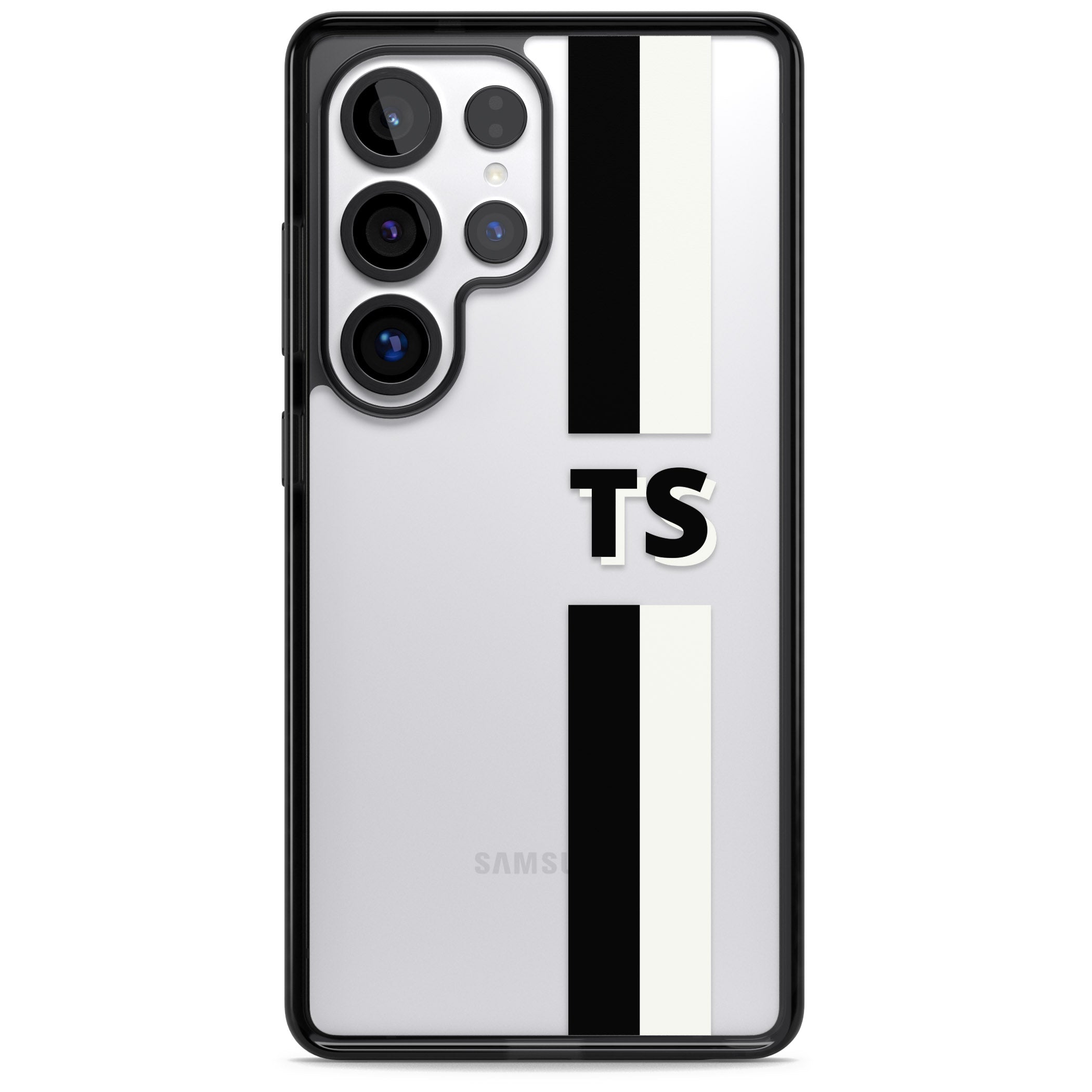 Personalised Black And White Stripe