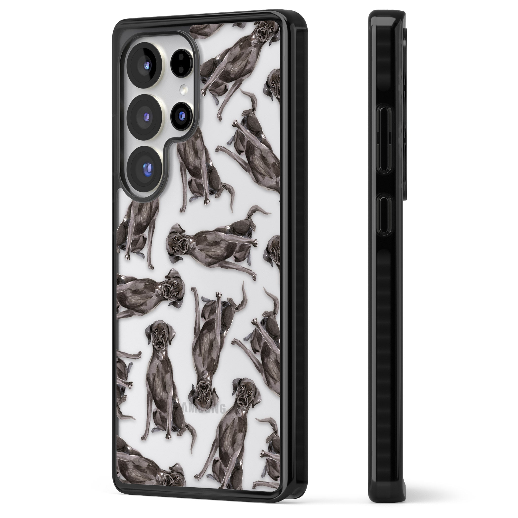 Black Labrador Watercolor Pattern