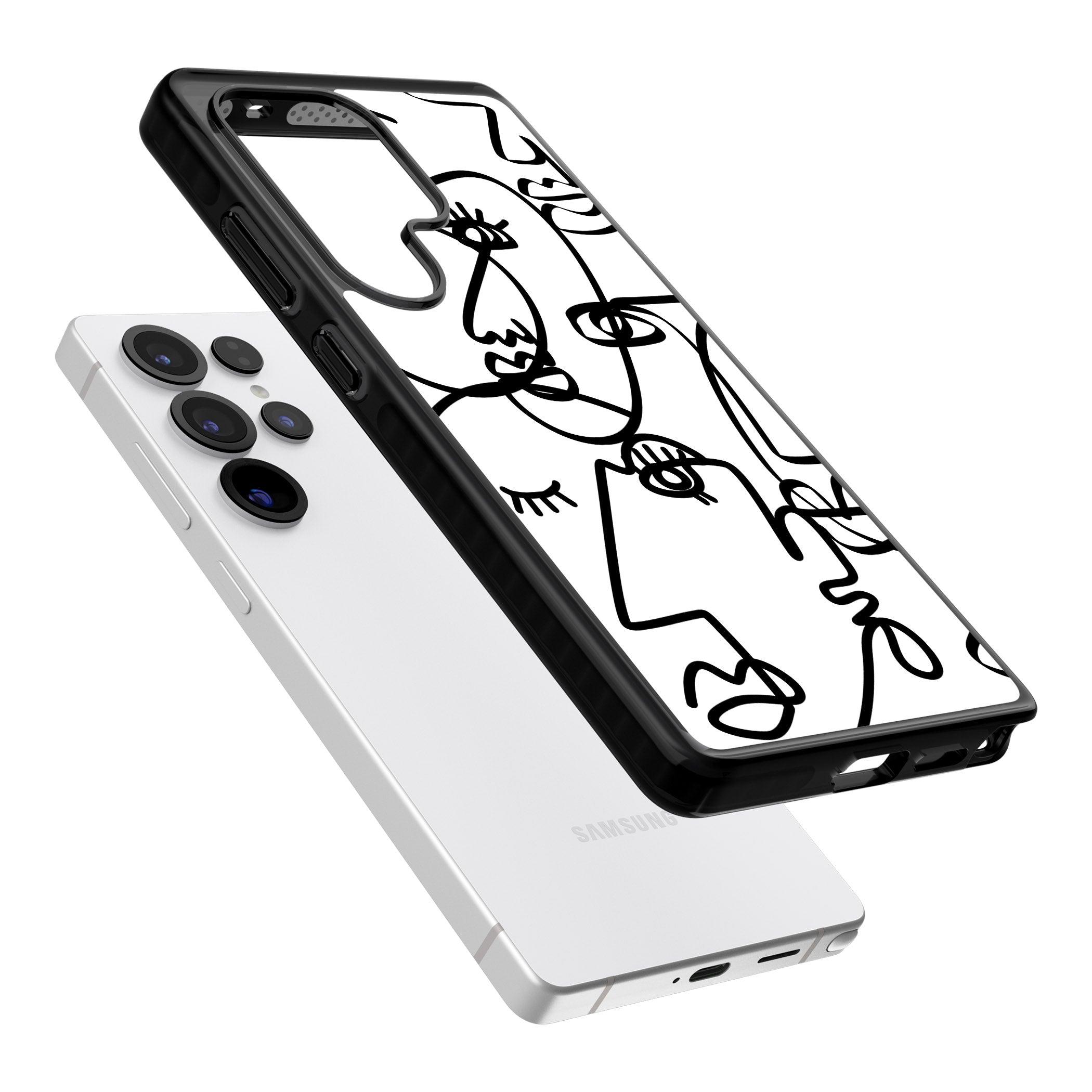 Abstract Line Art Black White