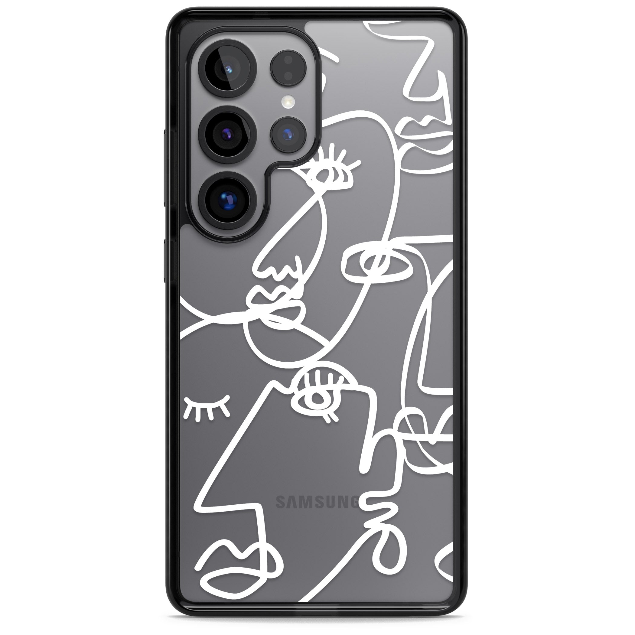 Abstract Line Art White Clear