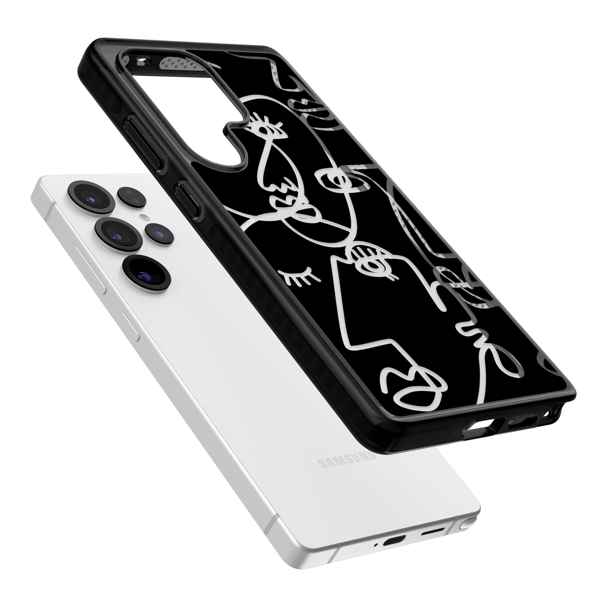 Abstract Line Art Clear Black