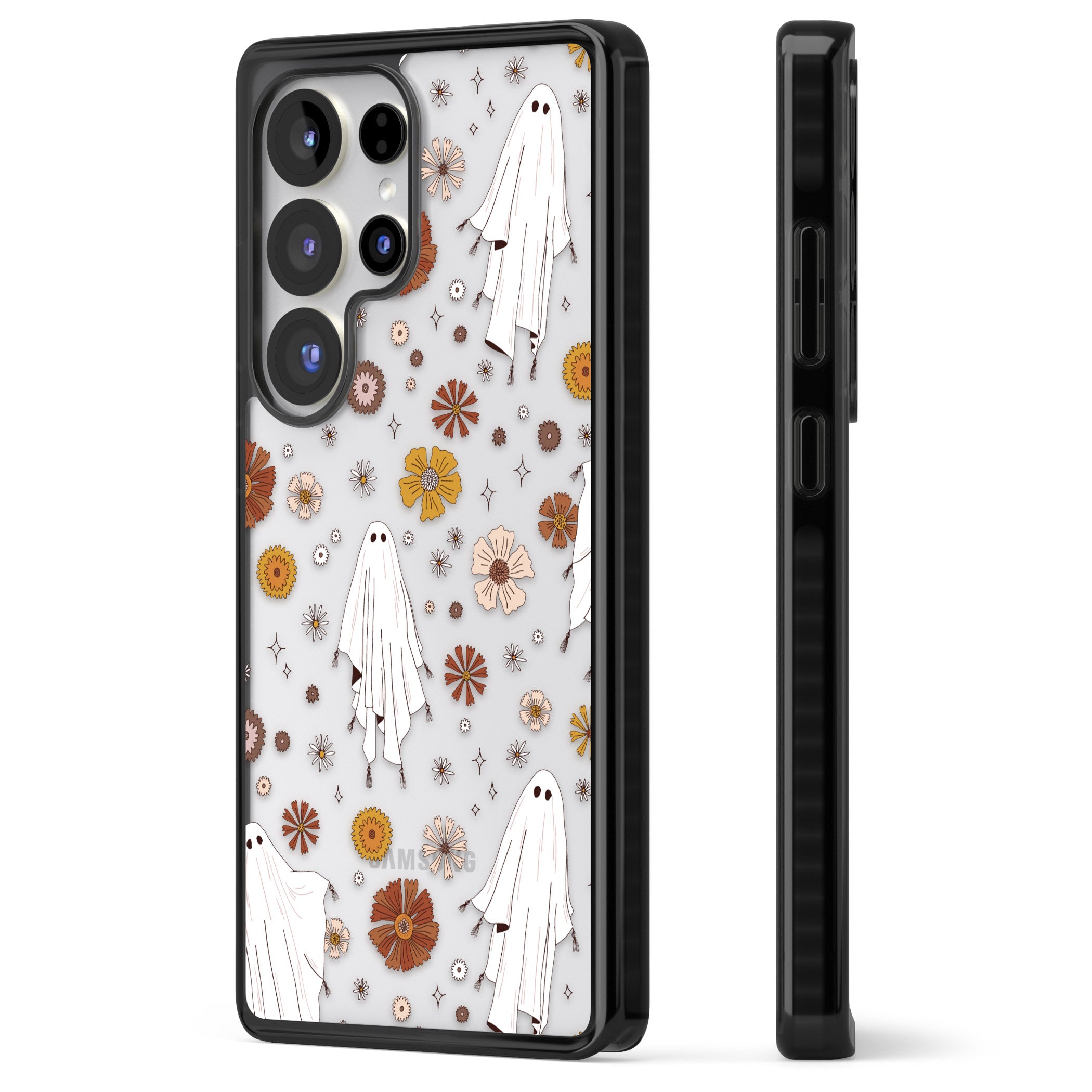 Halloween Ghosts And Flowers