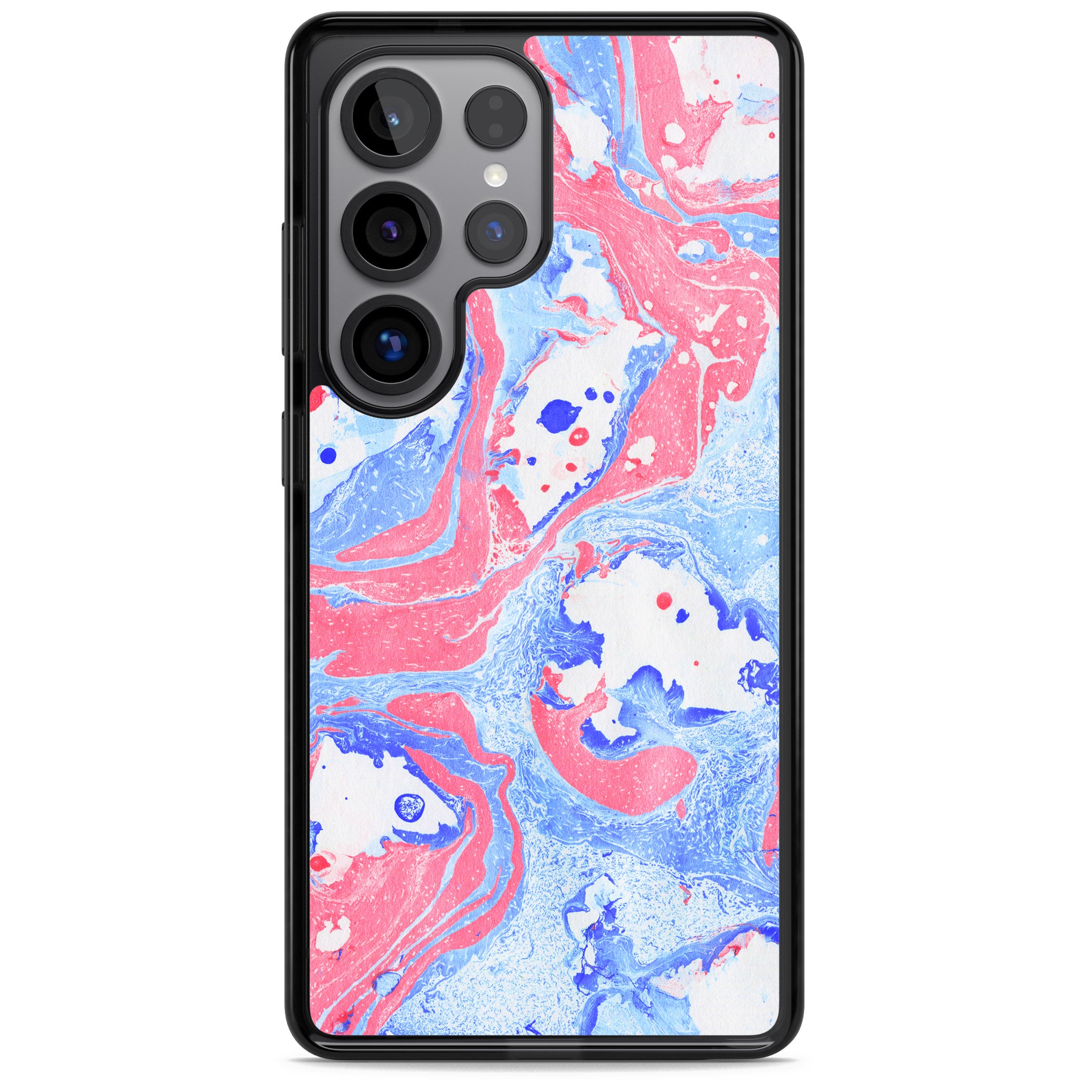 Pink, Blue & White Marbled Paper Pattern