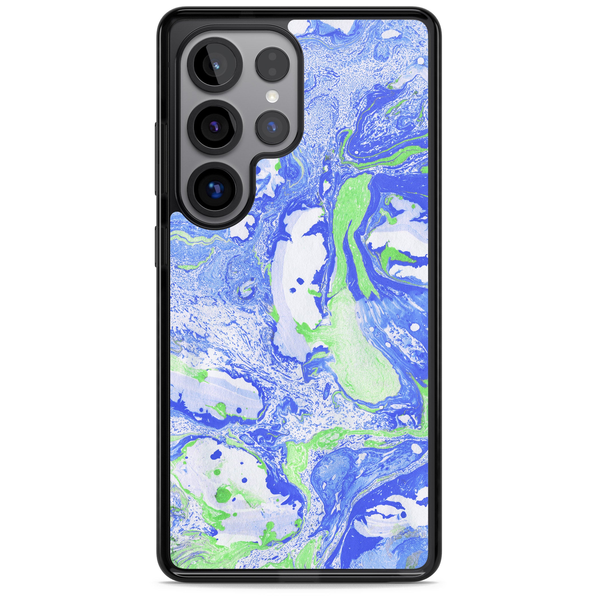 Dark Blue & Green Marbled Paper Pattern