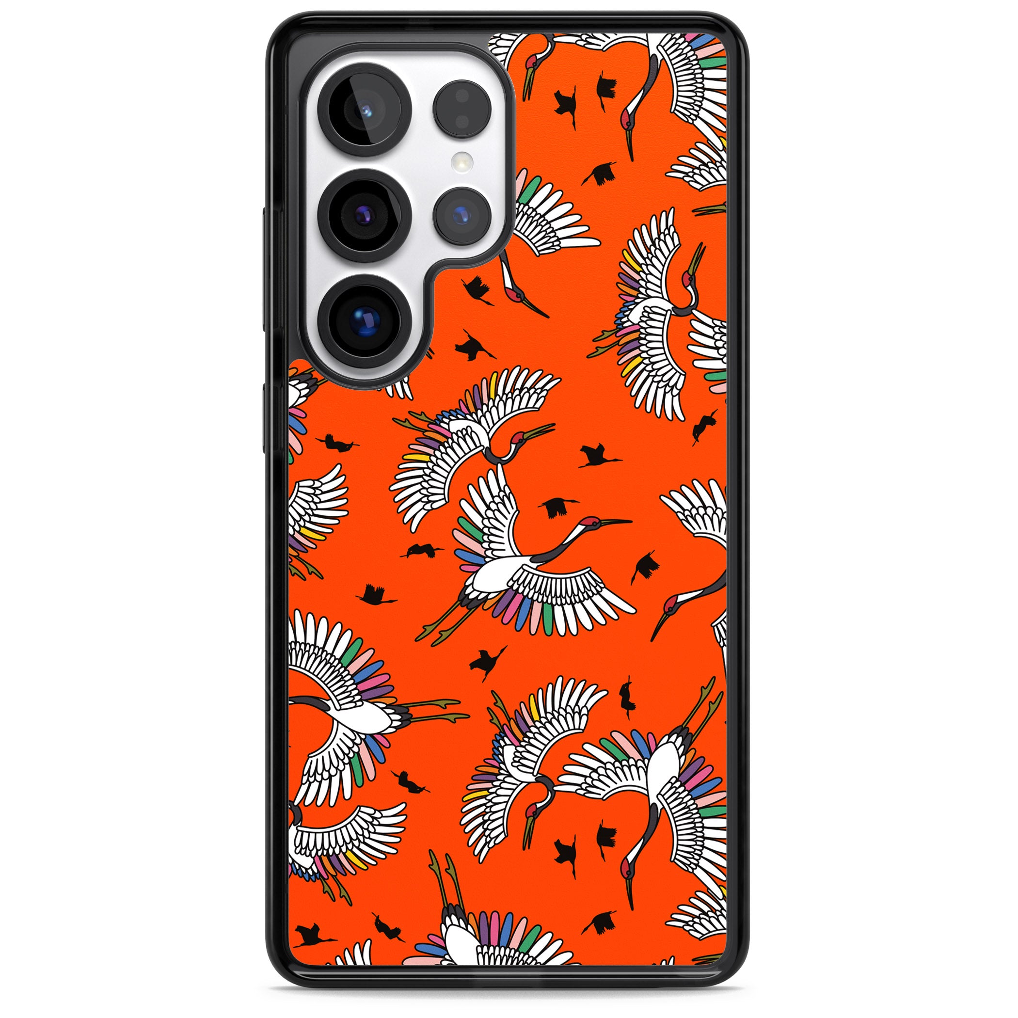 Colourful Crane Pattern (Orange)