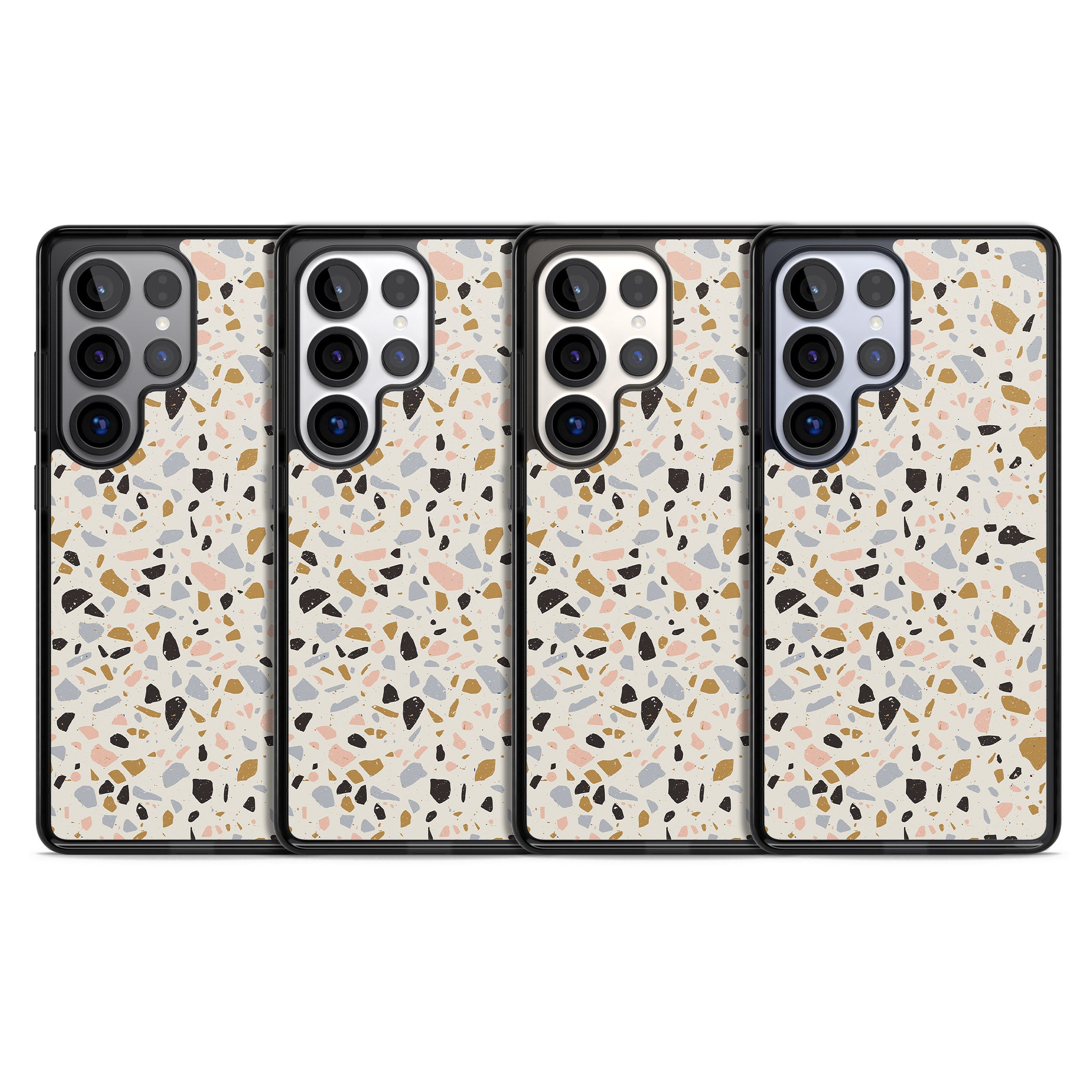 Pale Pink, Blue, & Mocha Terrazzo Pattern