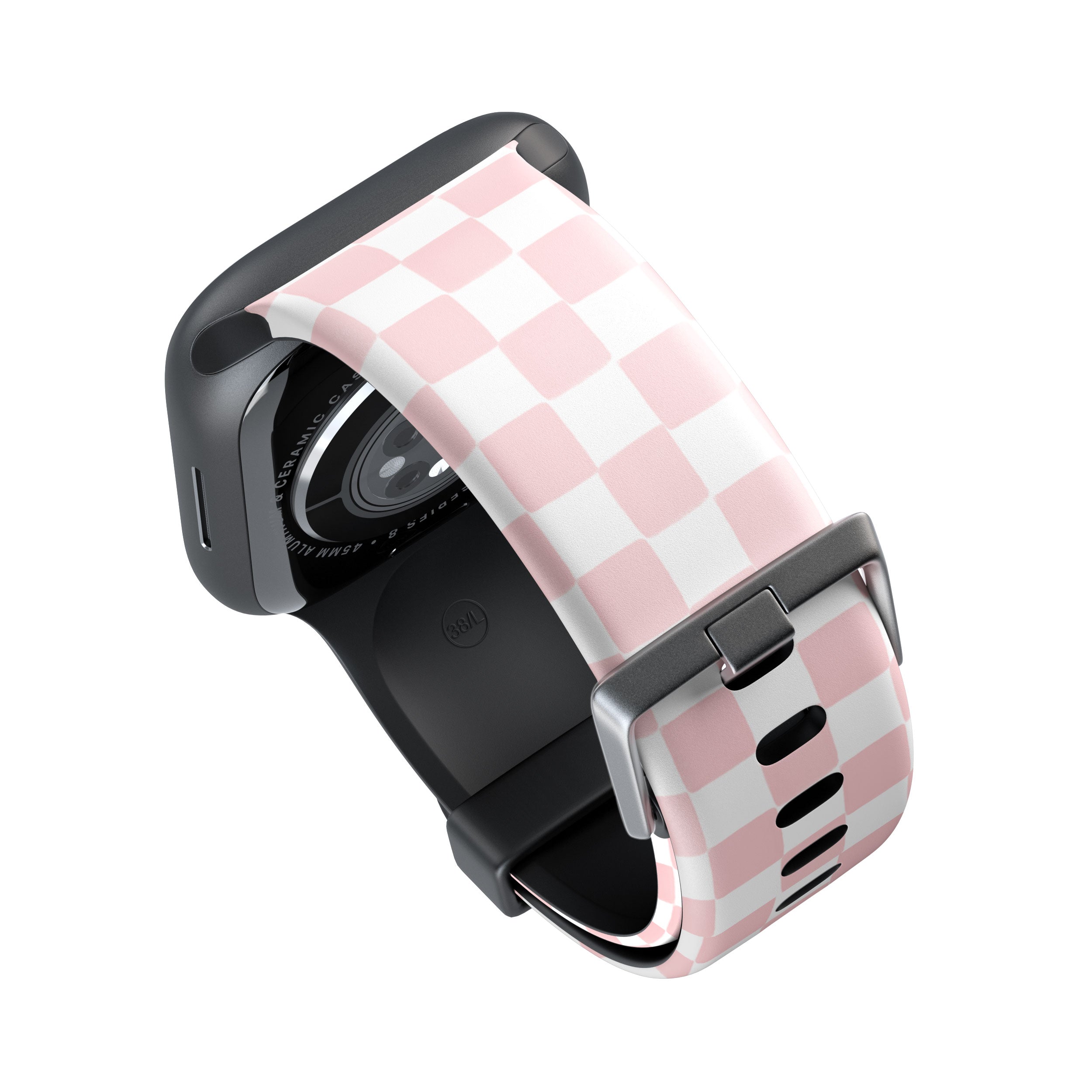 Pink & White Checked Apple Watch Strap - 38mm / 40mm / 41mm