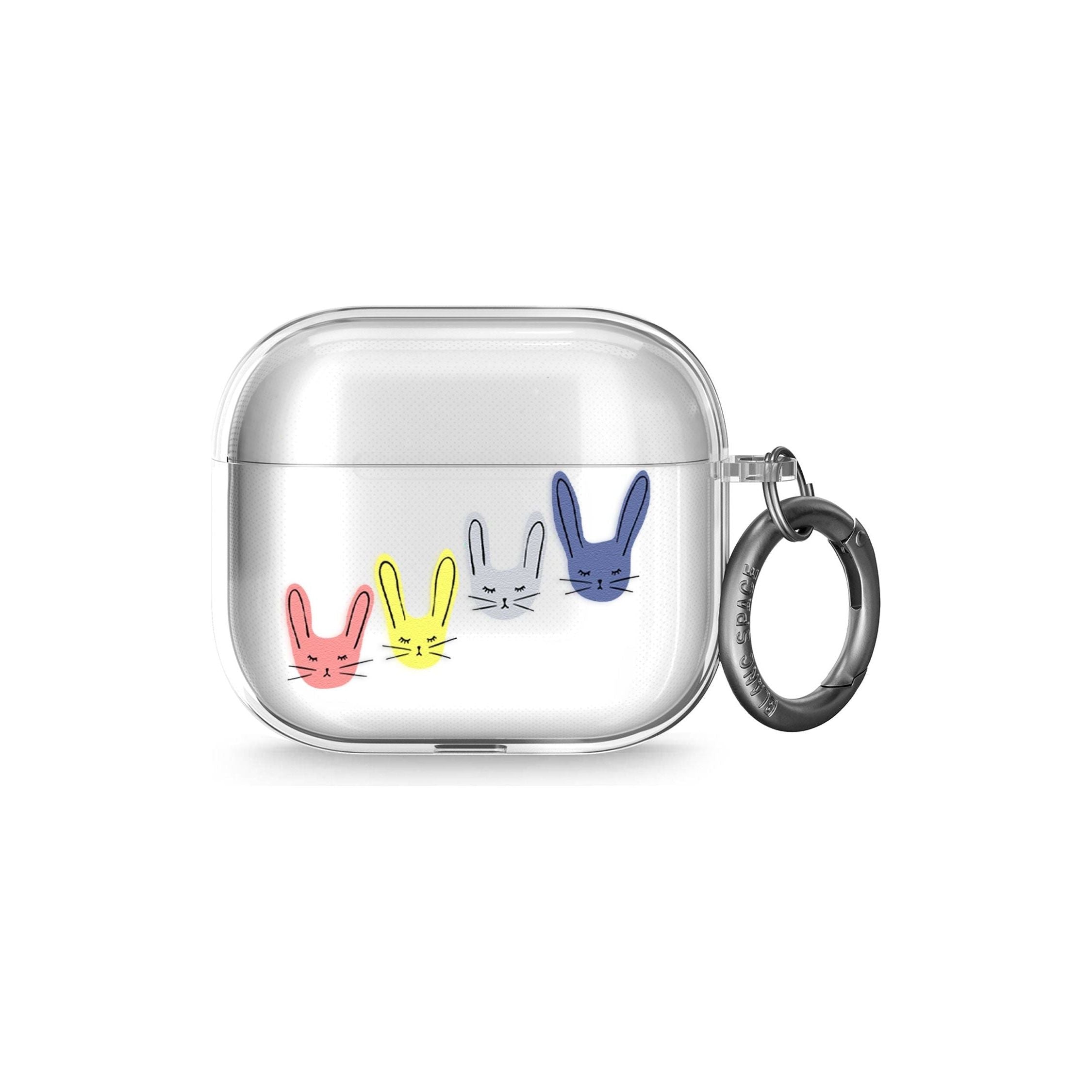 Pastel Bunny Faces AirPods Case (3rd Generation)