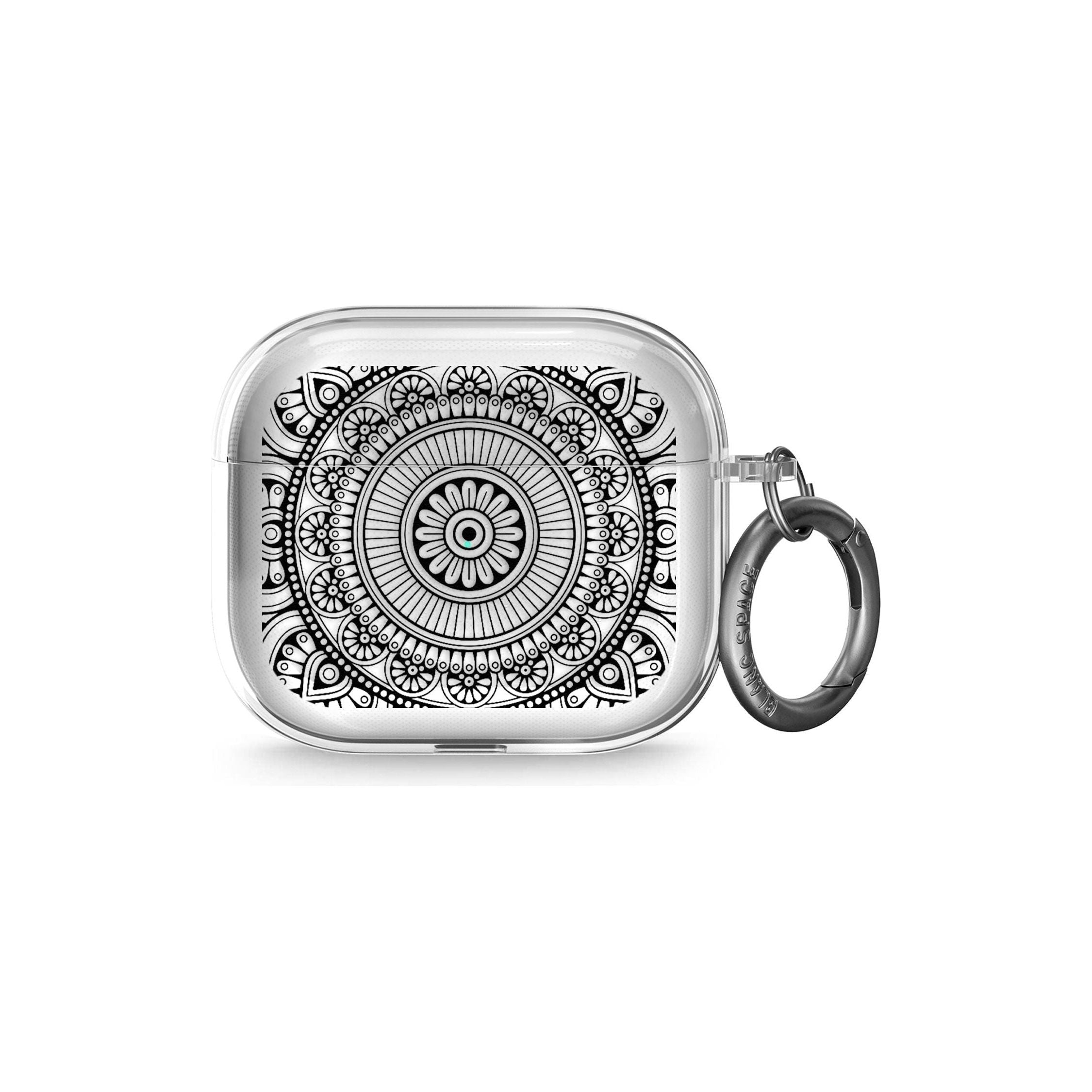 Black Henna Flower Wheel AirPods Case (3rd Generation)